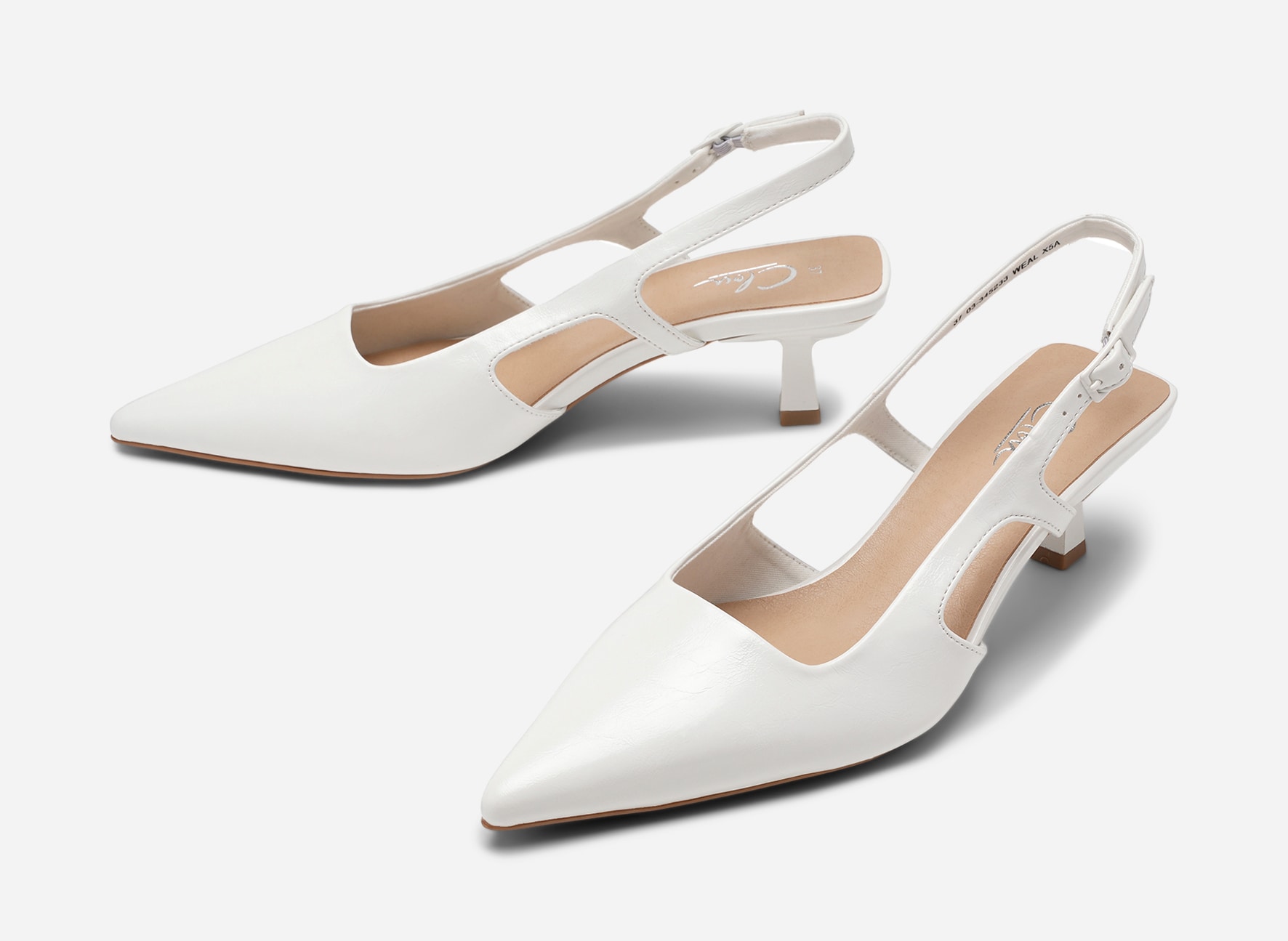 CLOU, Pumps med slingback Vita