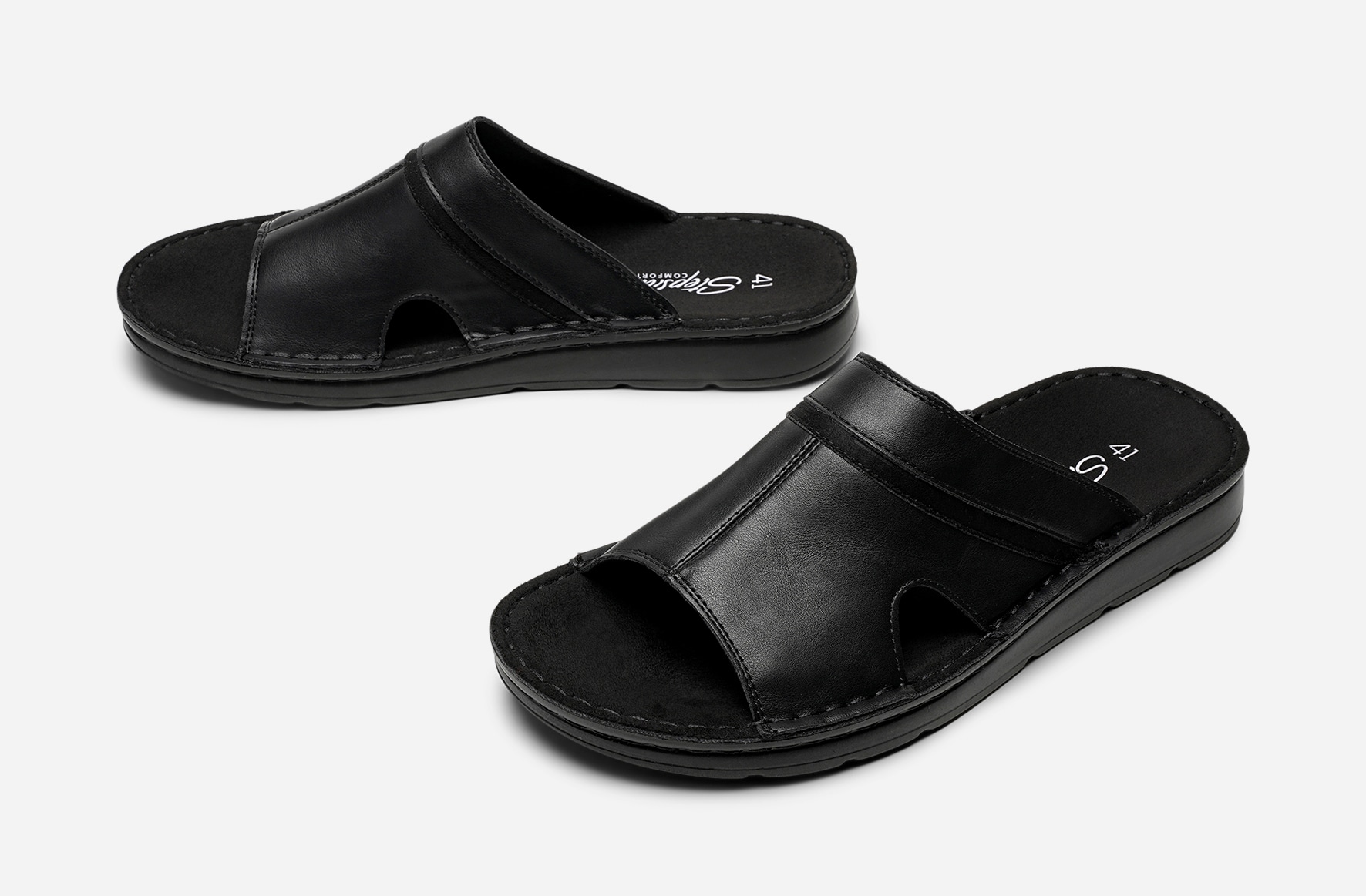 STEPSIDE, Sandaler med remmar Svarta