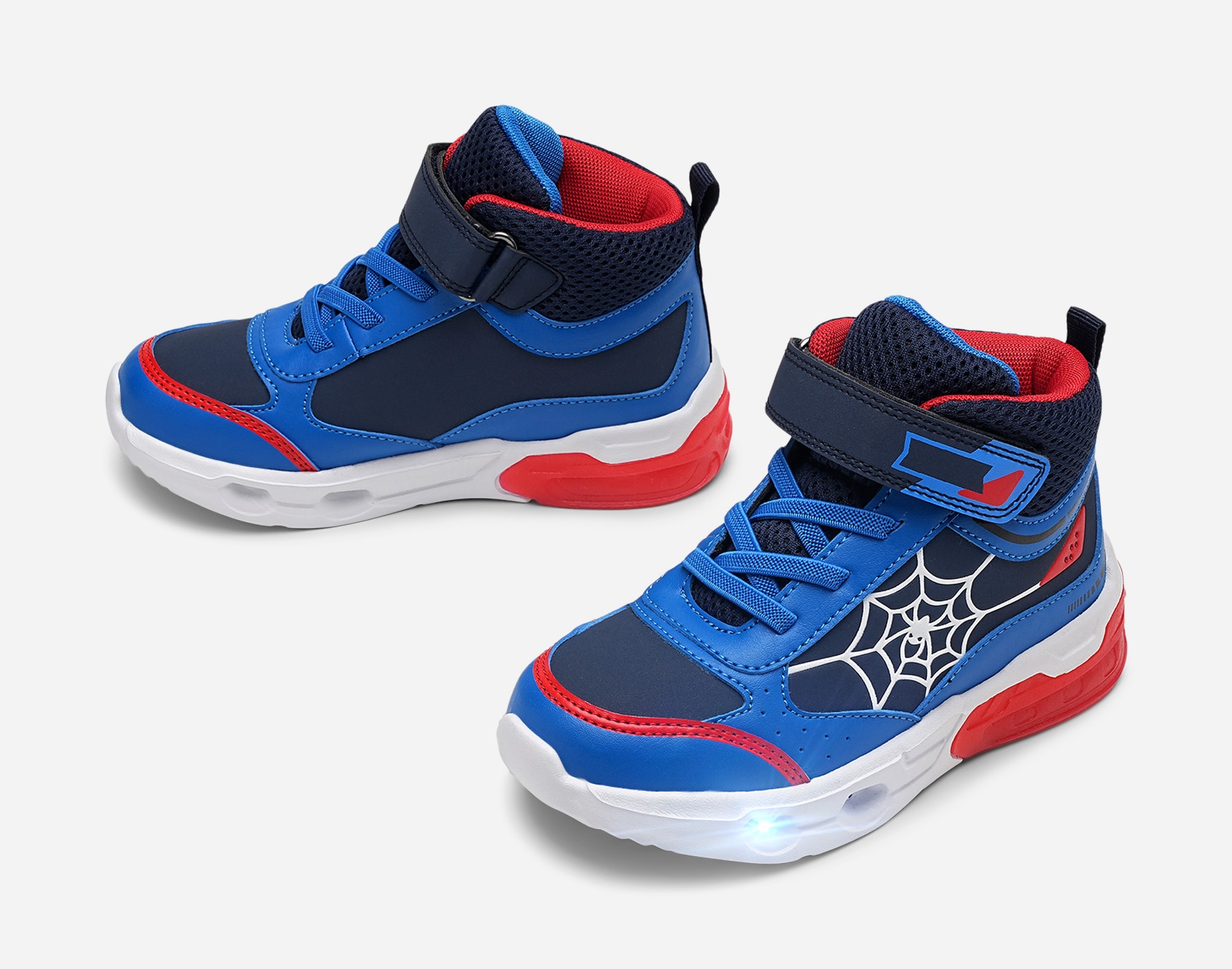 ZACK, Höga sneakers med blinkande sula Blåa