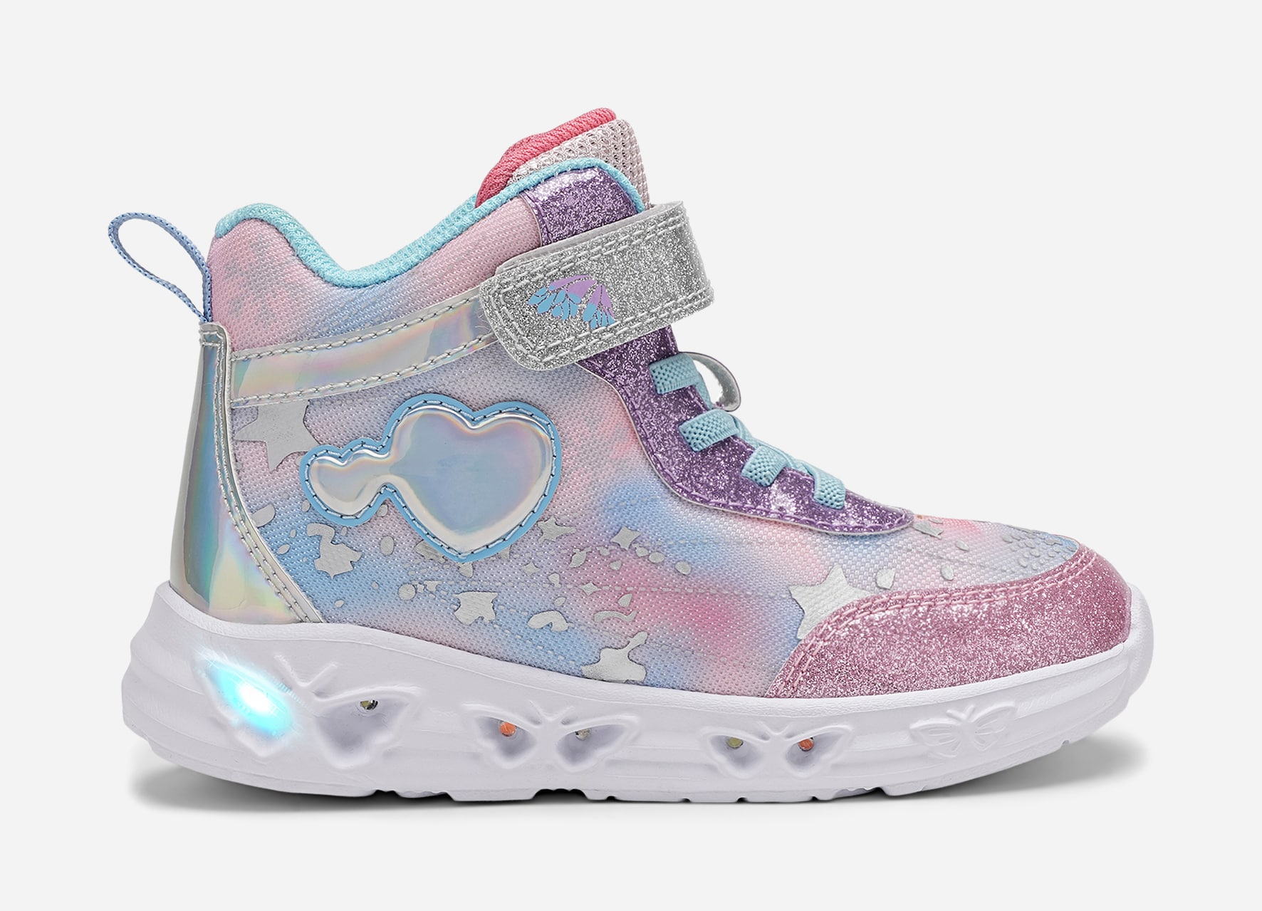ZOEY, Höga sneakers med blinkande sula Rosa