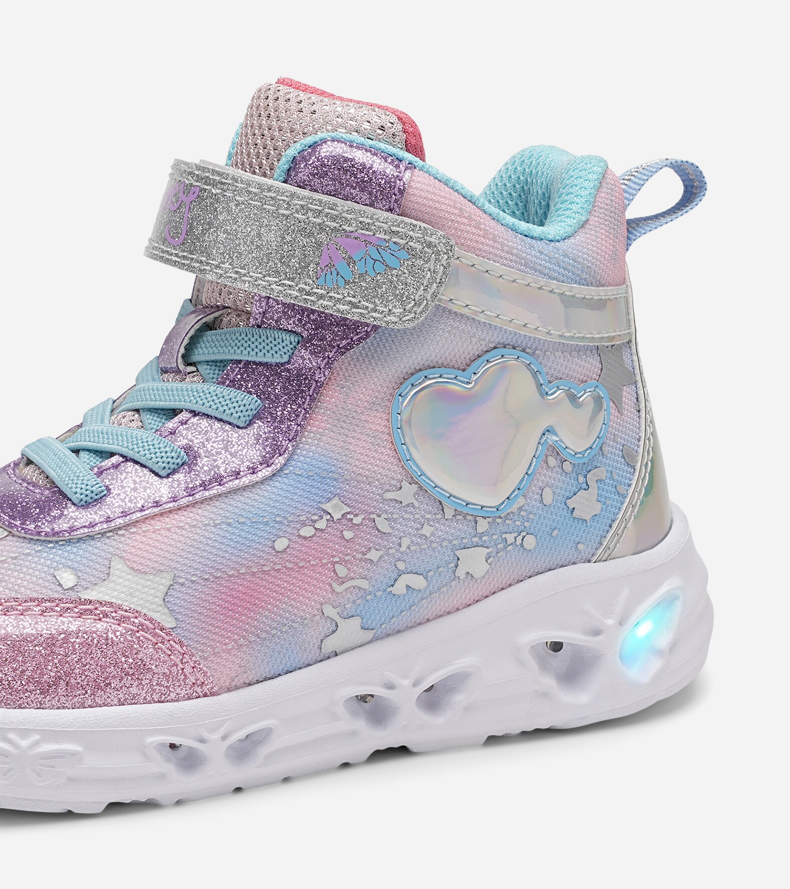 ZOEY, Höga sneakers med blinkande sula Rosa