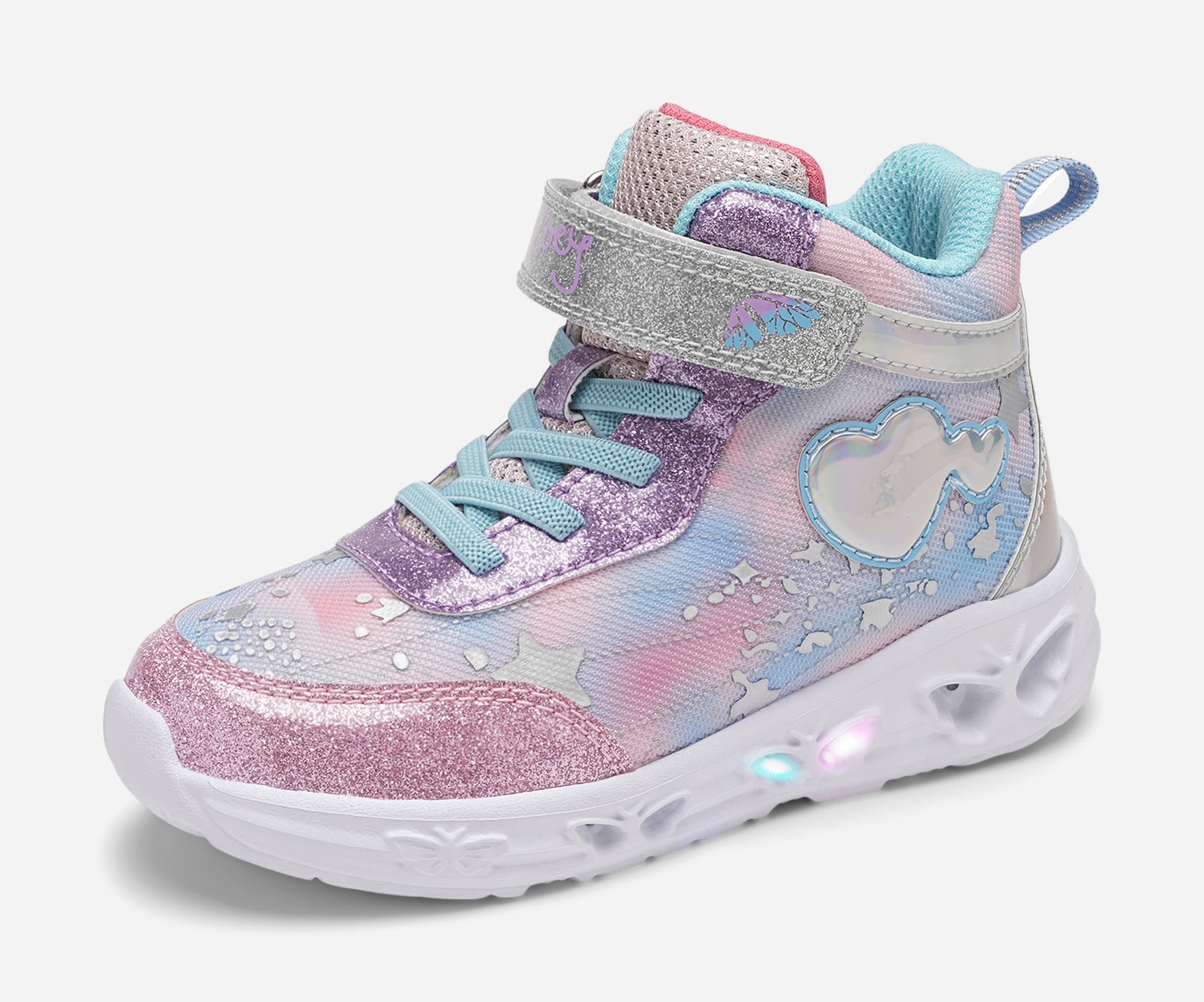 ZOEY, Höga sneakers med blinkande sula Rosa