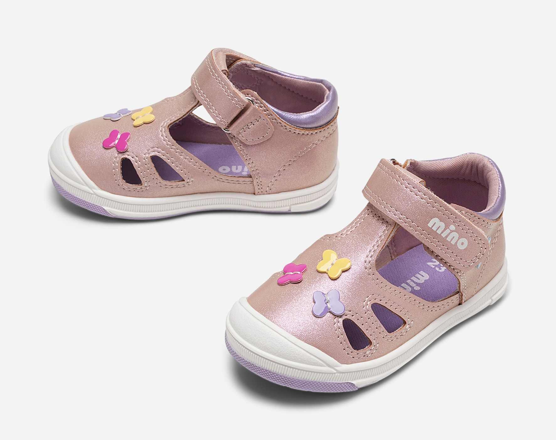 Mino, Lära-gå- sandaler Rosa