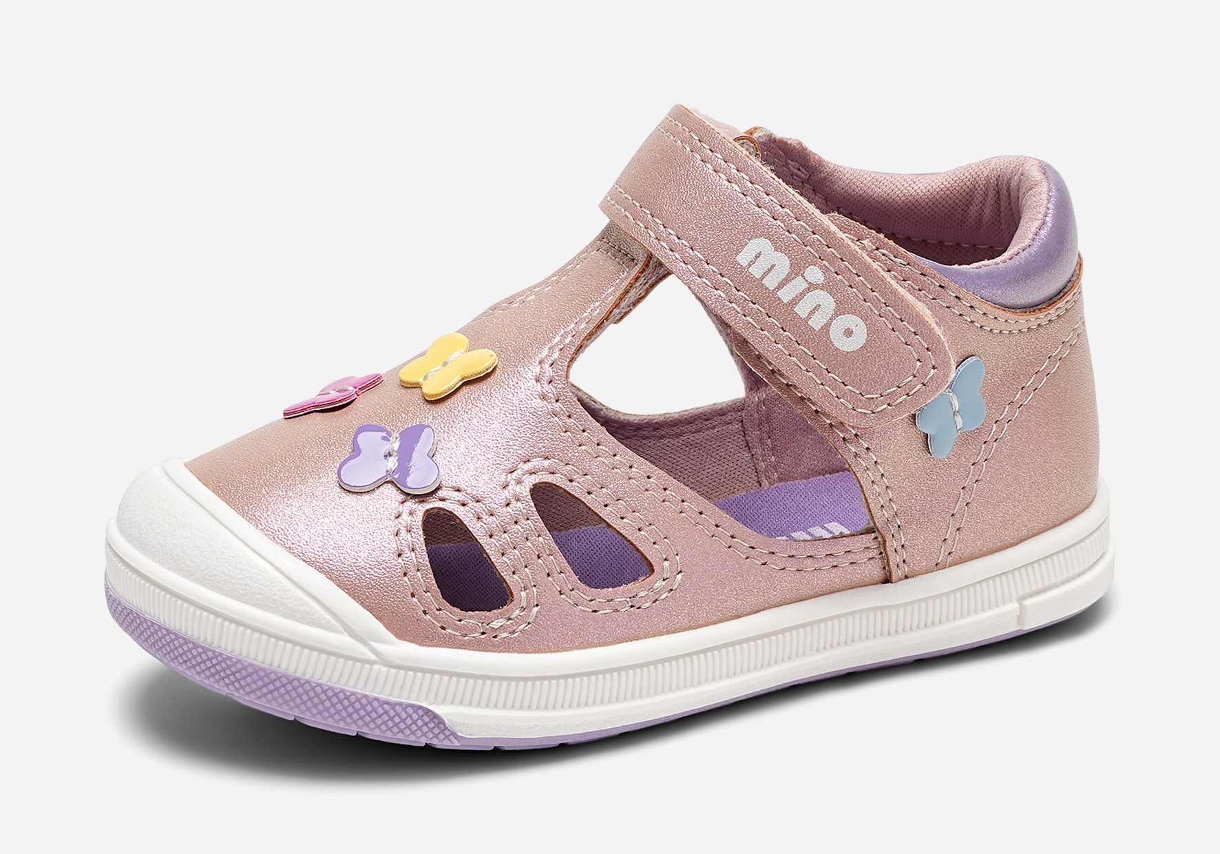 Mino, Lära-gå- sandaler Rosa