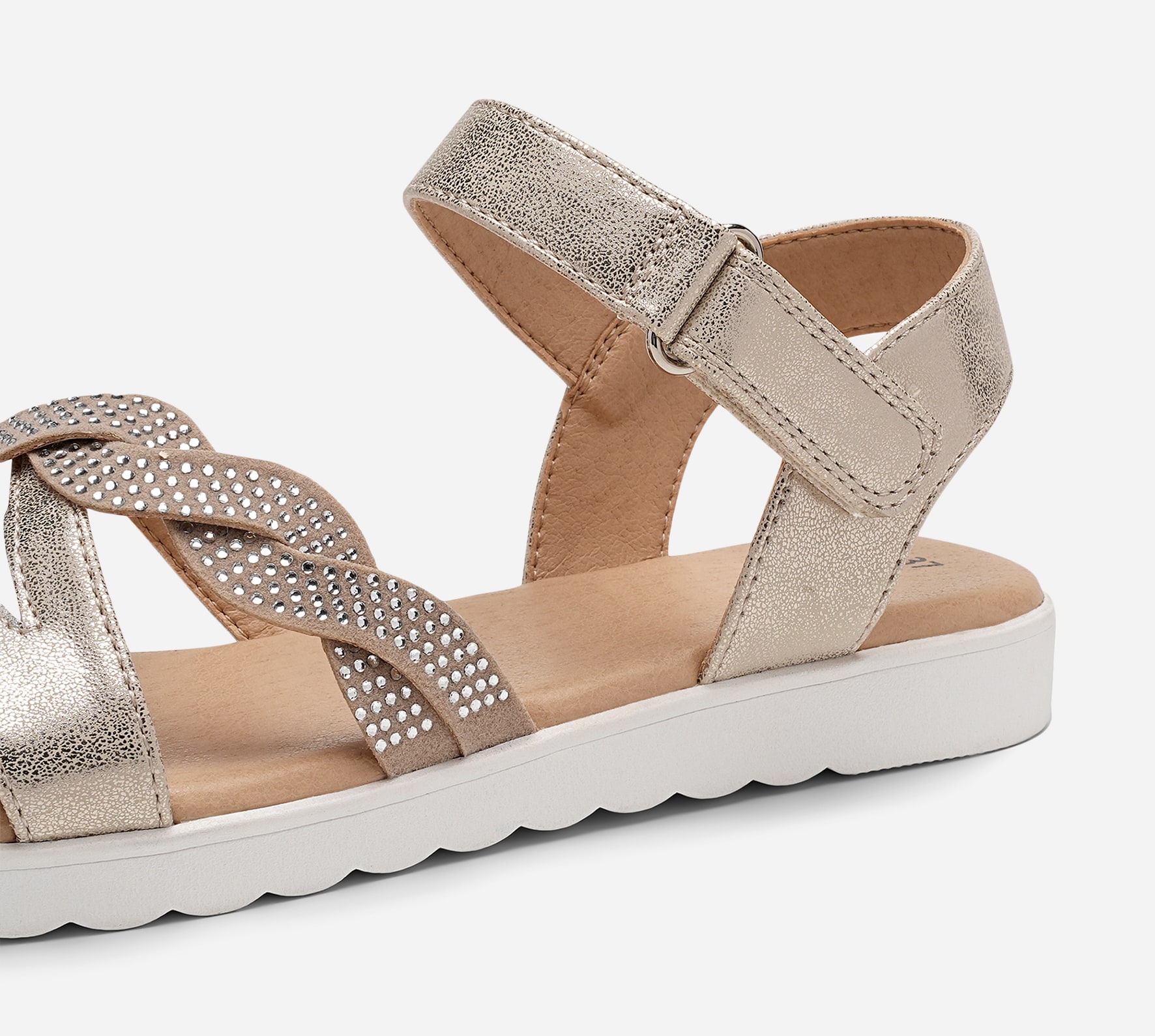 ZOEY, Sandaler med remmar Metallfärgade