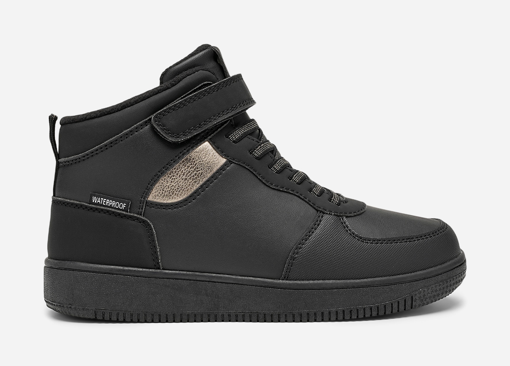 LEJON, Fleecefodrade höga sneakers waterproof Svarta
