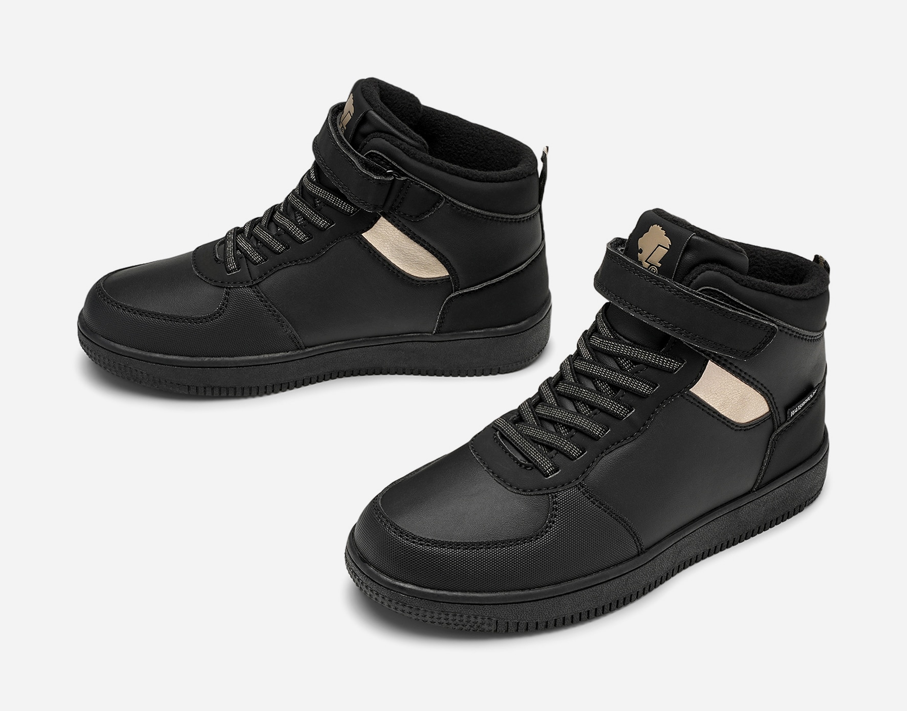 LEJON, Fleecefodrade höga sneakers waterproof Svarta