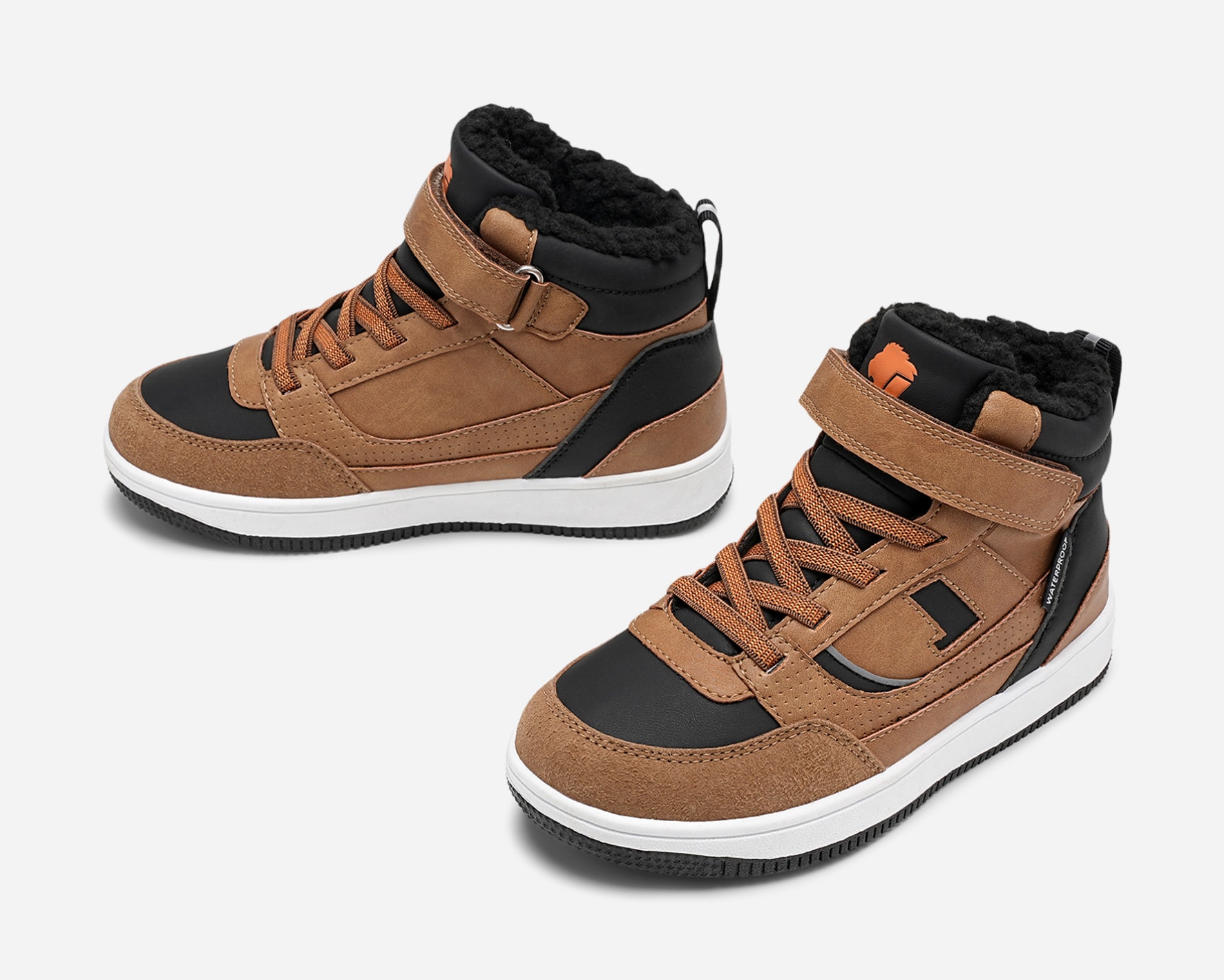 LEJON, Varmfodrade höga sneakers waterproof Bruna