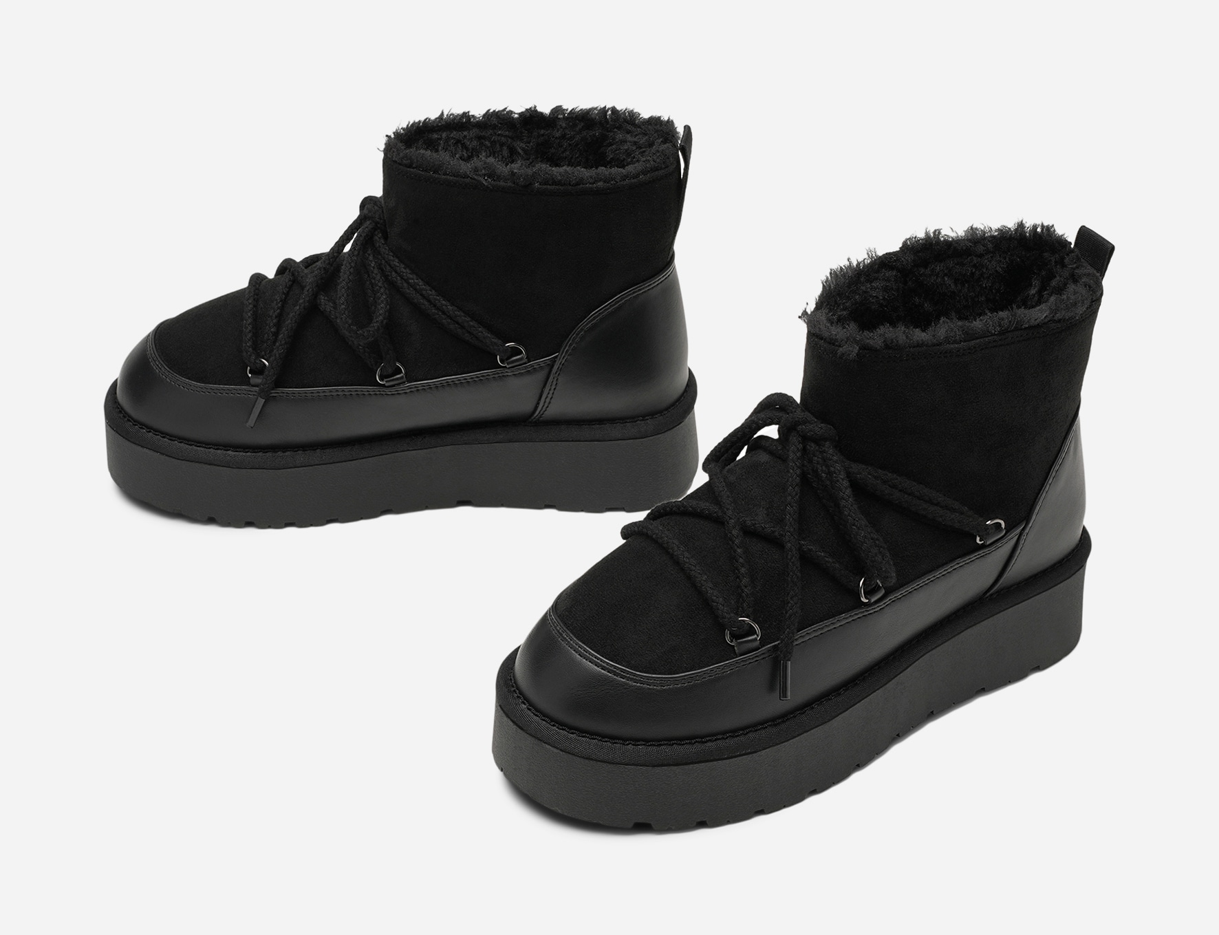 VOX, Varmfodrade boots med snörning Svarta