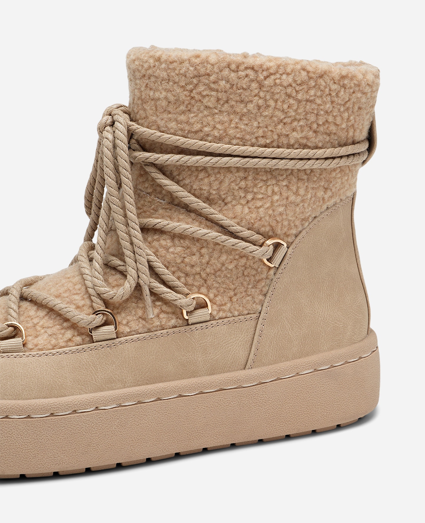 VOX, Varmfodrade boots med snörning Beigea