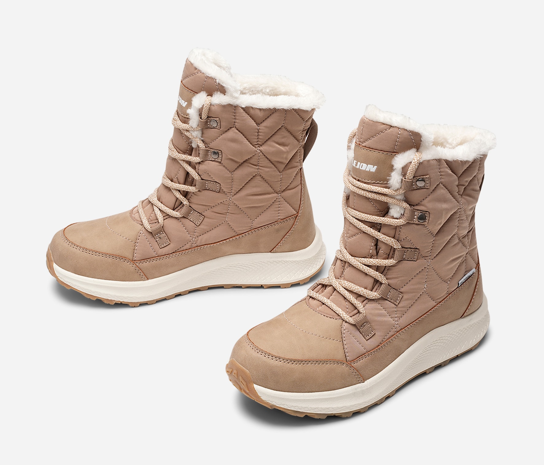 LEJON, Varmfodrade kängor waterproof Beigea