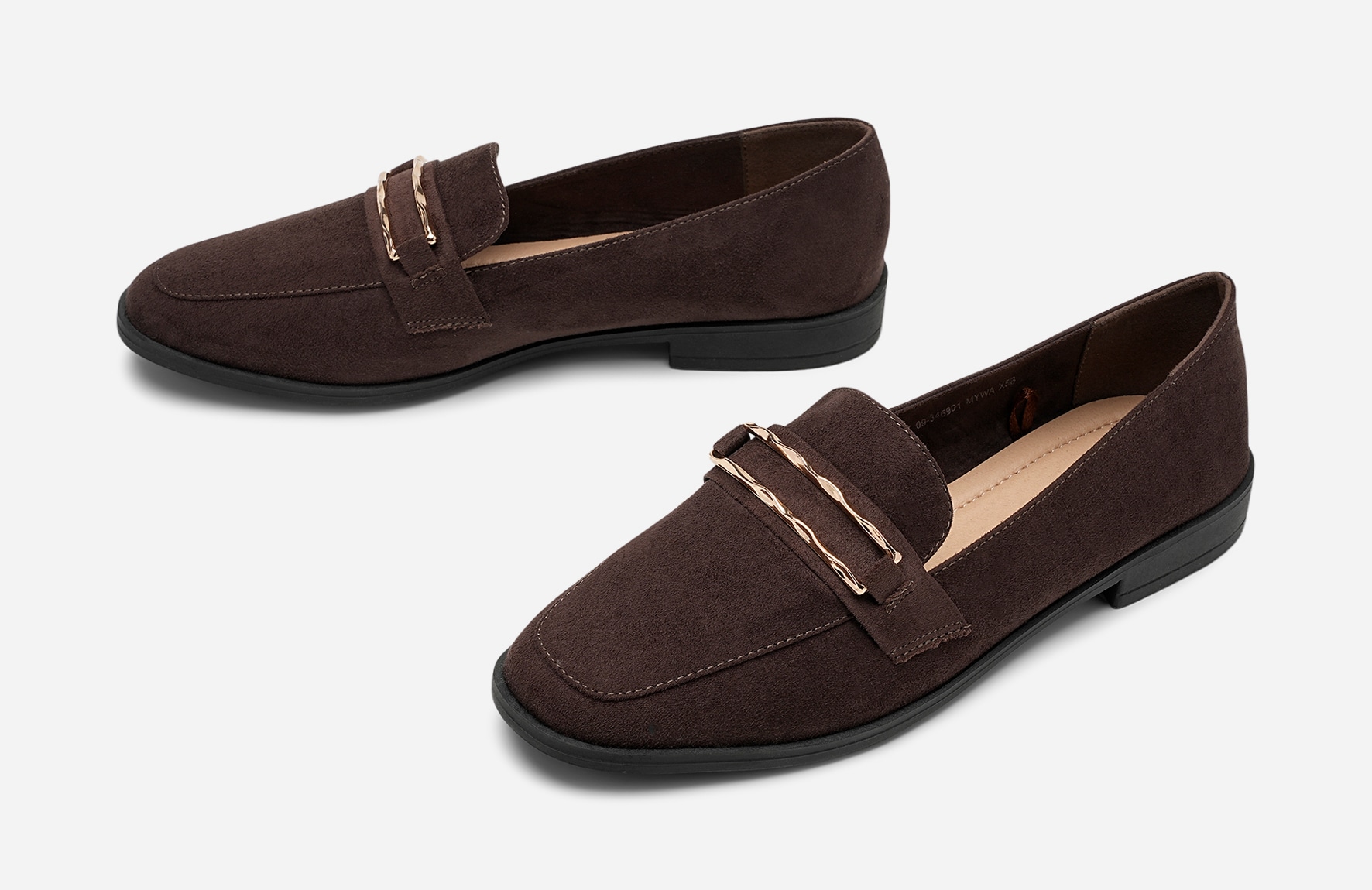 CLOU, Loafers med spänne Bruna