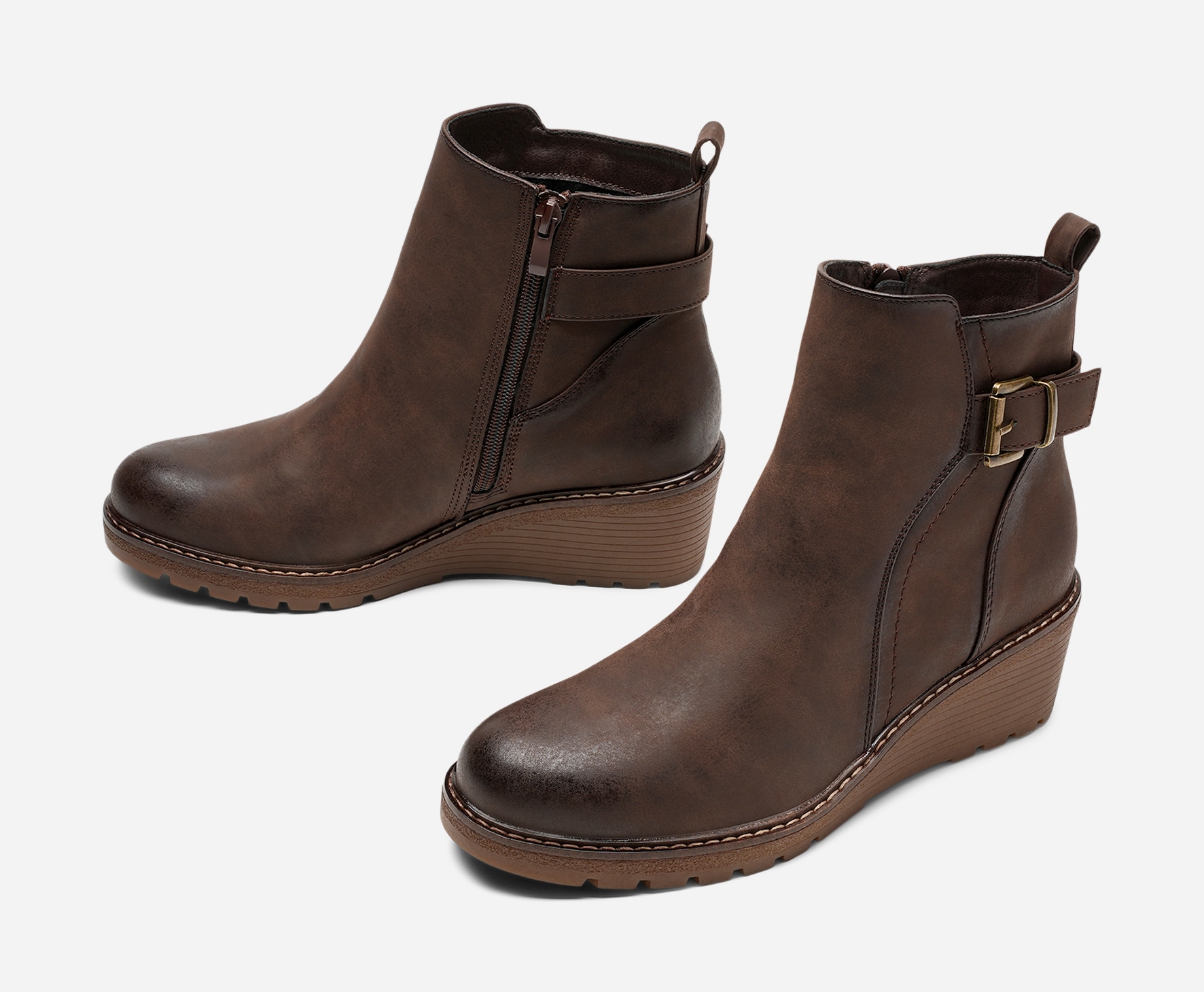 CLOU, Boots med spänne Bruna