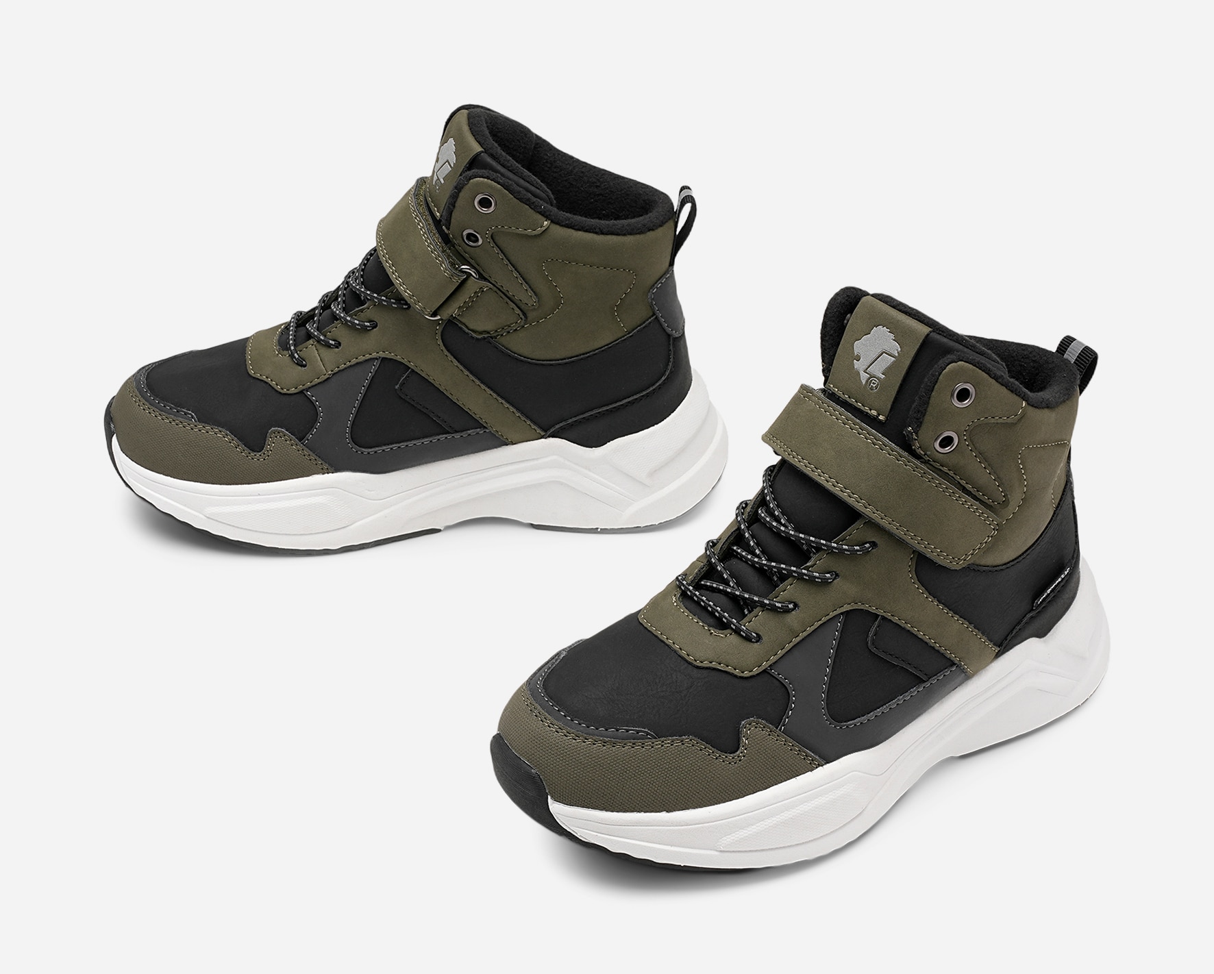 LEJON, Fleecefodrade höga sneakers waterproof Gröna