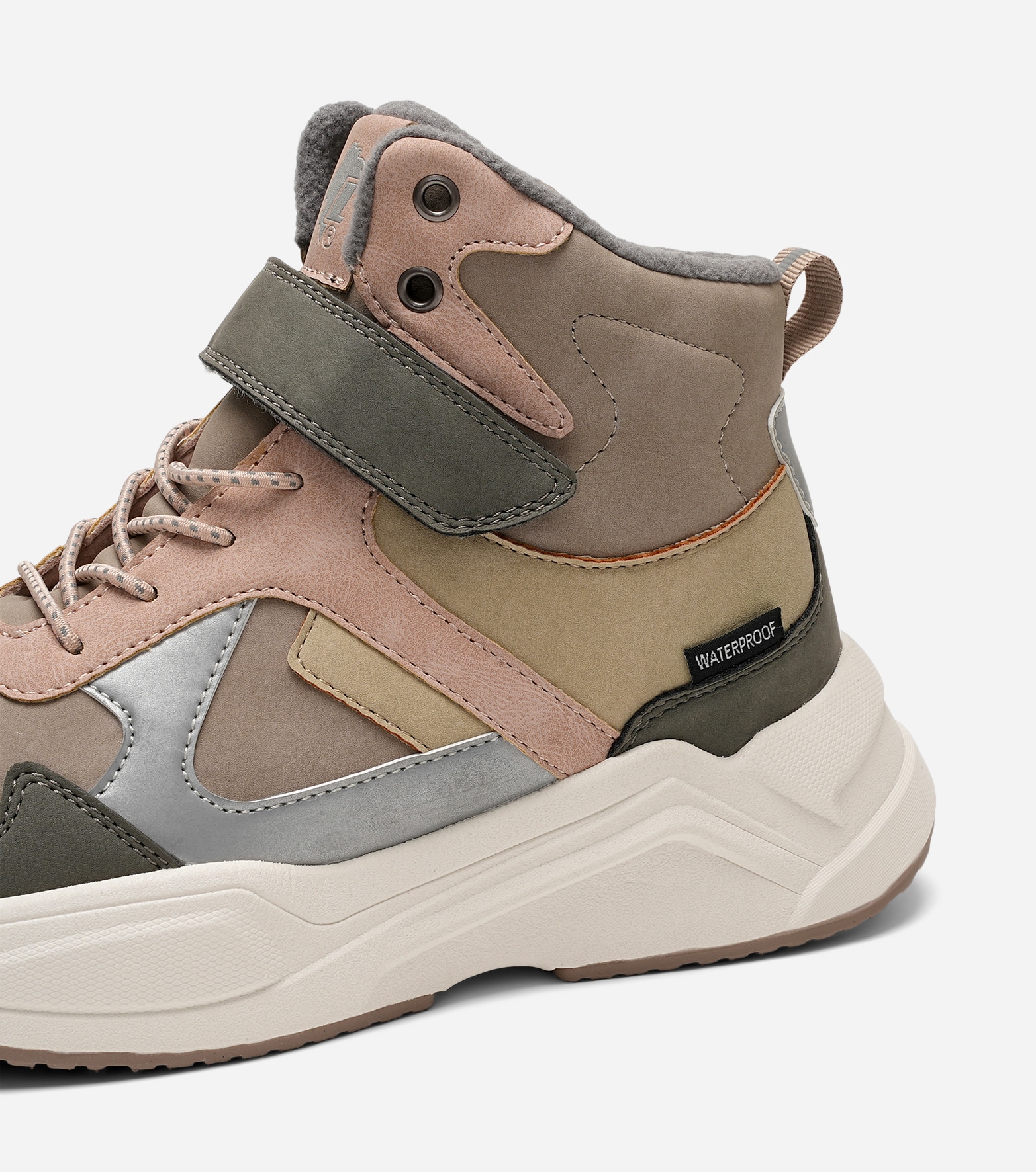 LEJON, Fleecefodrade höga sneakers waterproof Gröna