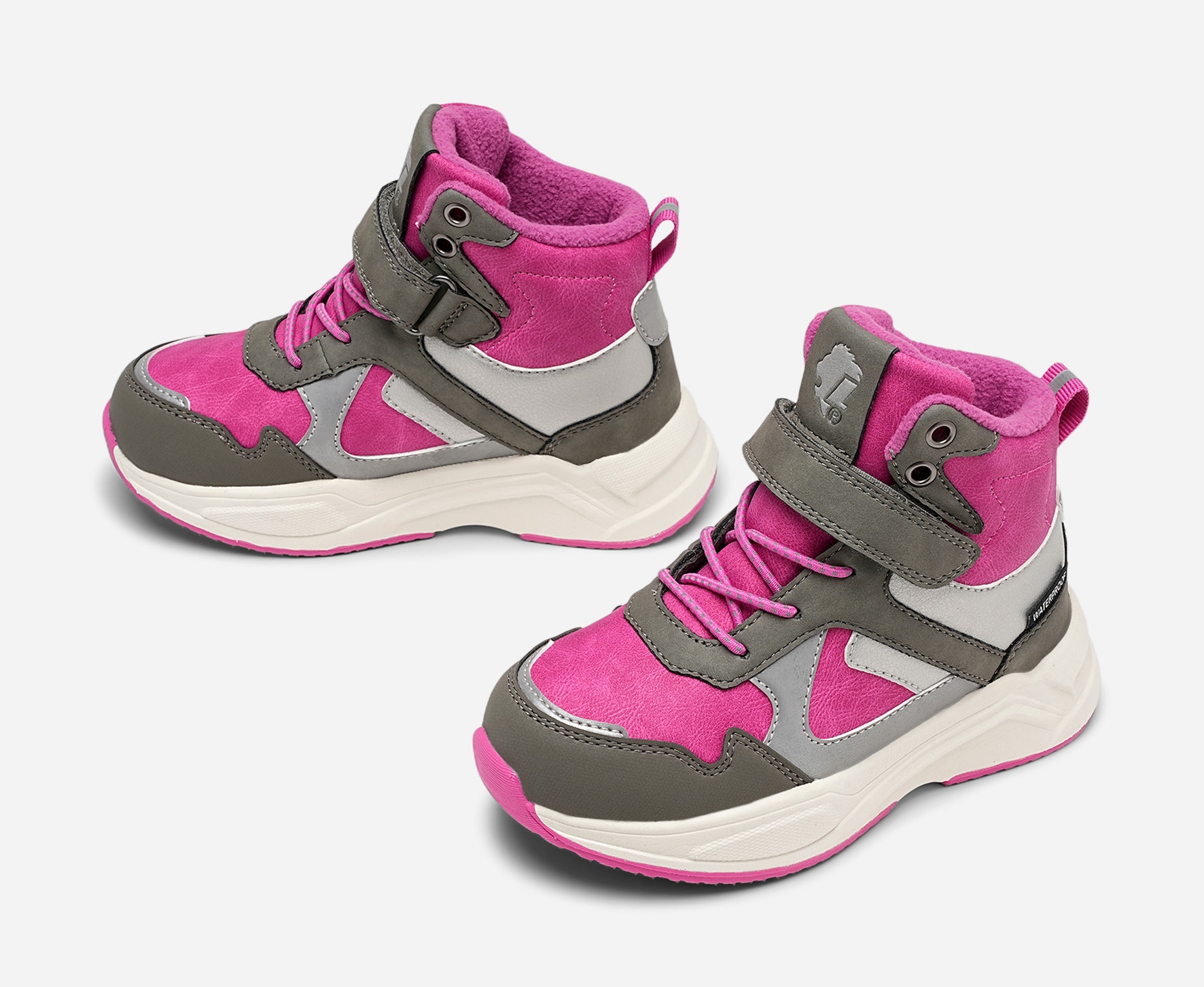 LEJON, Fleecefodrade höga sneakers waterproof Rosa