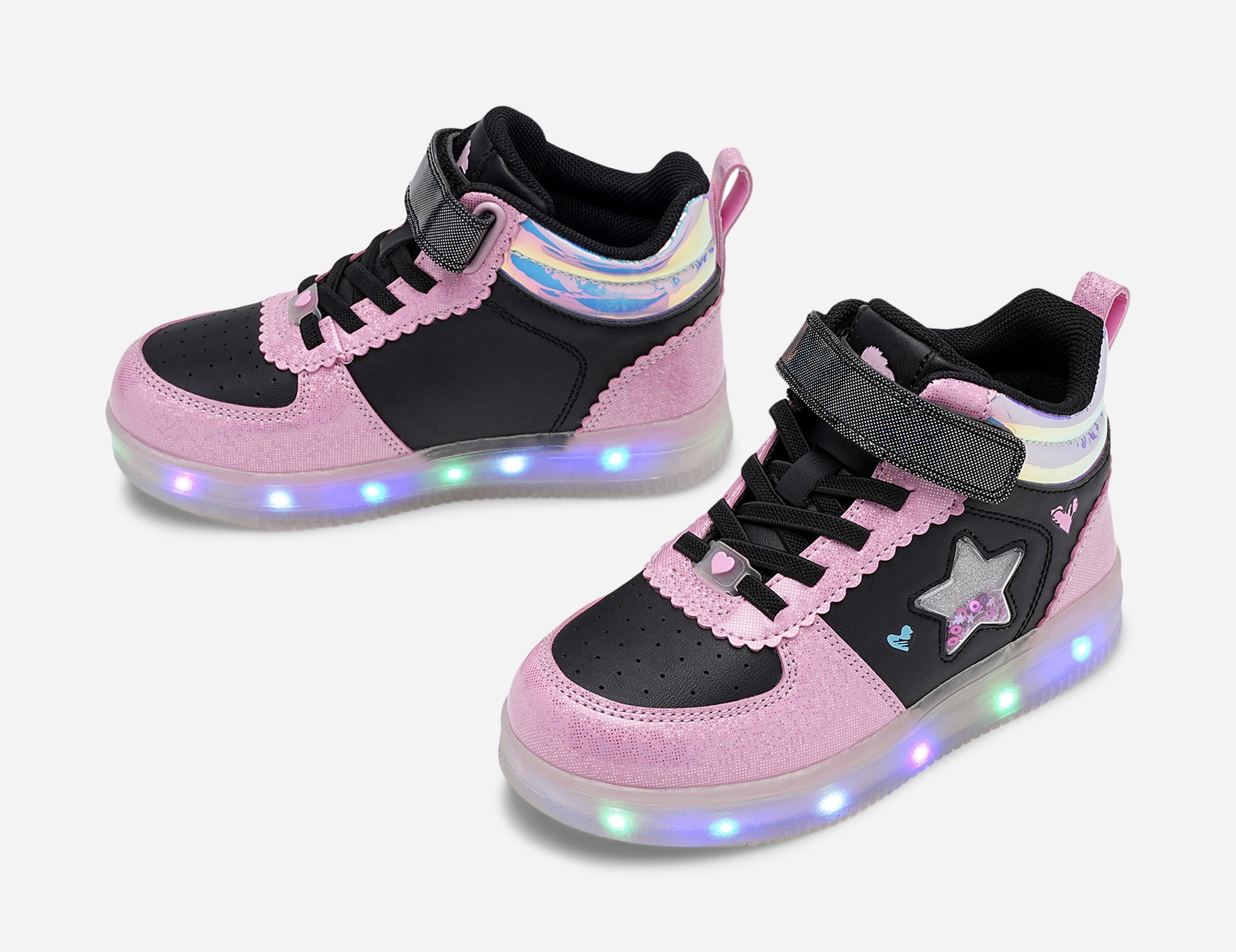 LEJON, Höga sneakers med blinkande sula Flerfärgade