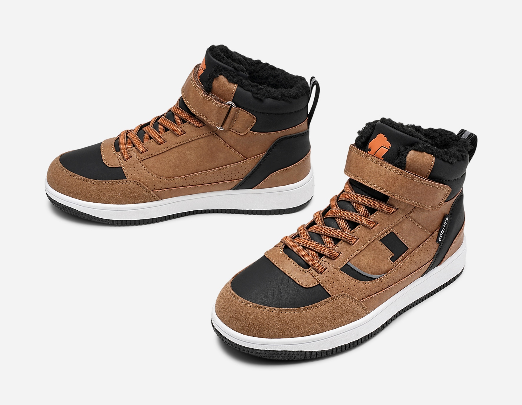LEJON, Varmfodrade höga sneakers waterproof Bruna
