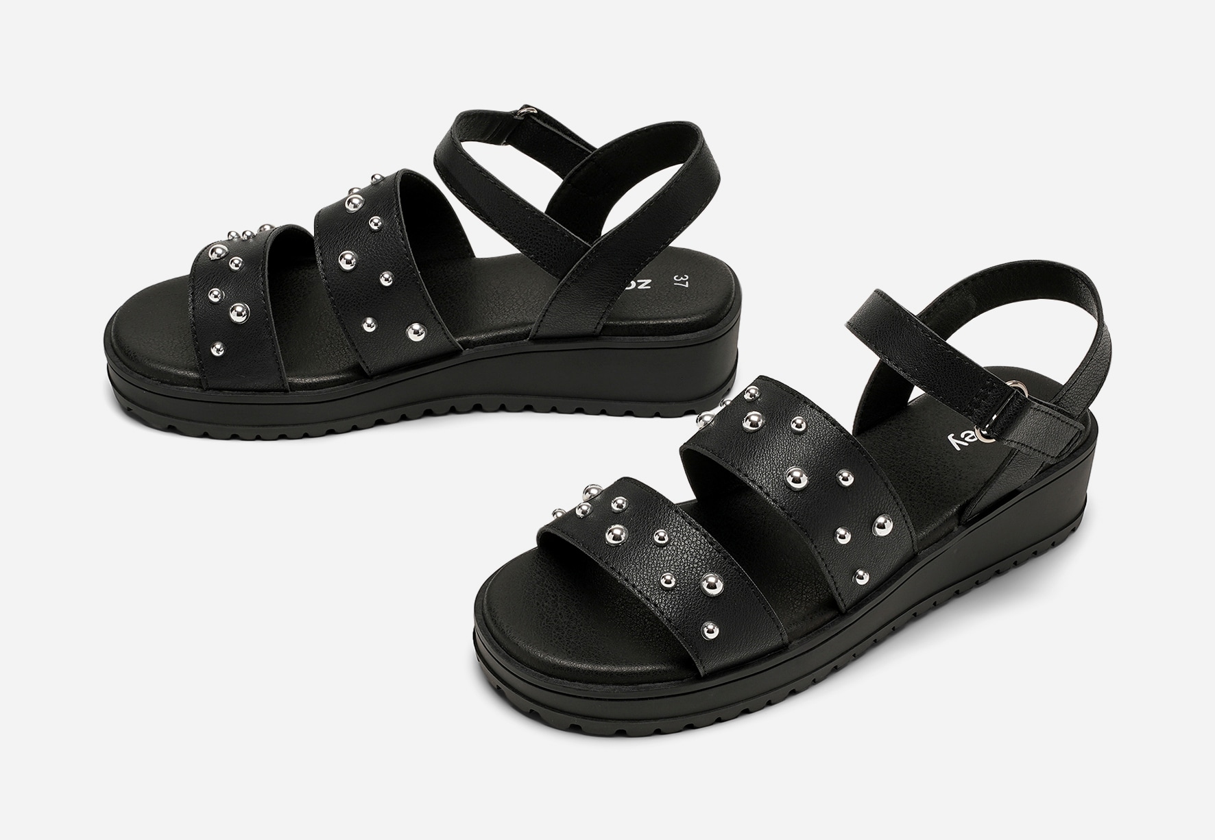 ZOEY, Sandaletter med platåsula Svarta