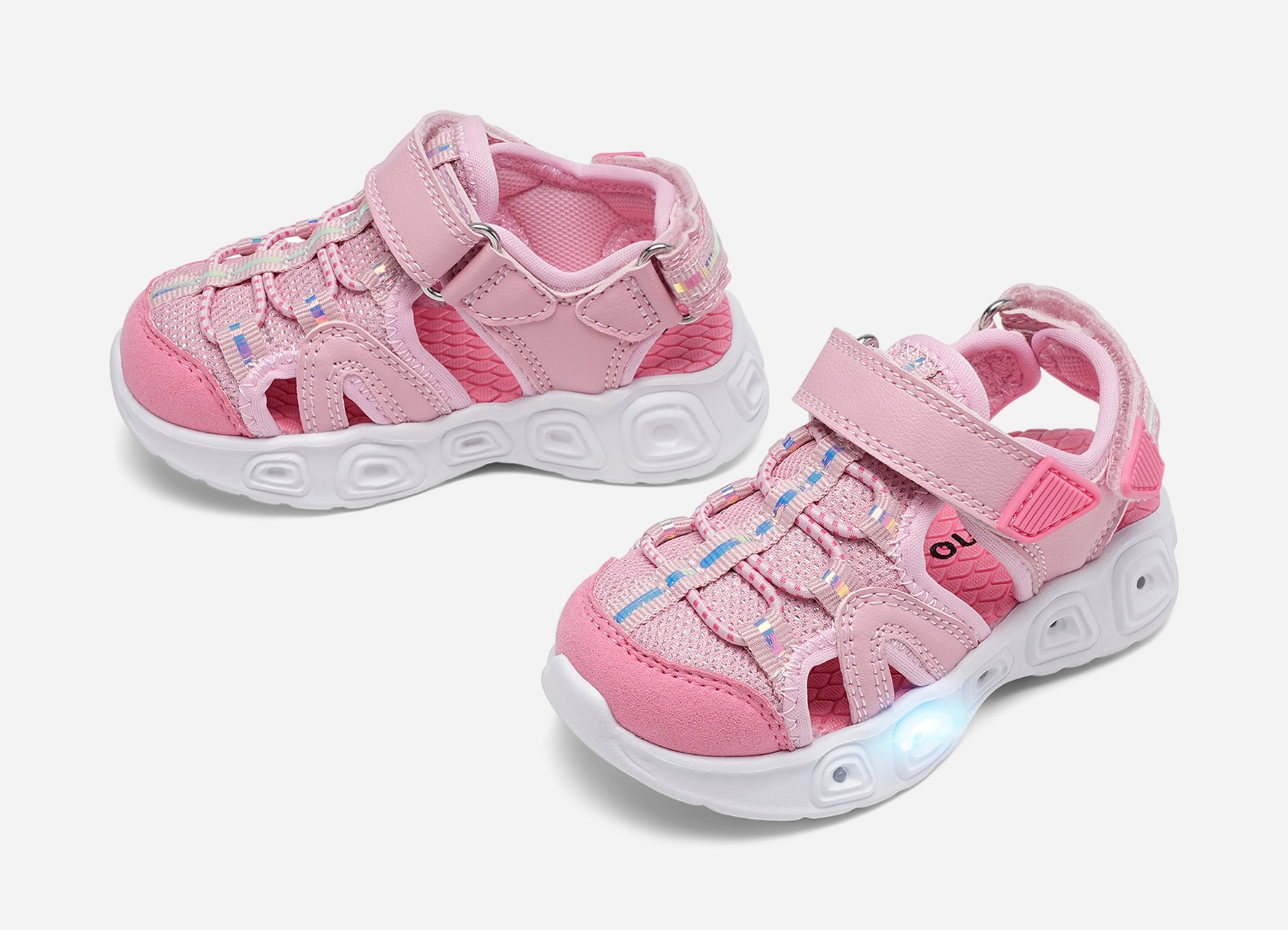 Mino, Blinkande sandaler med täckt tå Rosa