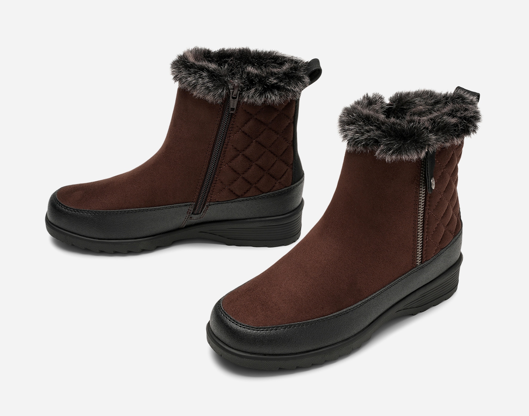 CLOU COMFORT, Varmfodrade boots med inbyggd brodd Bruna