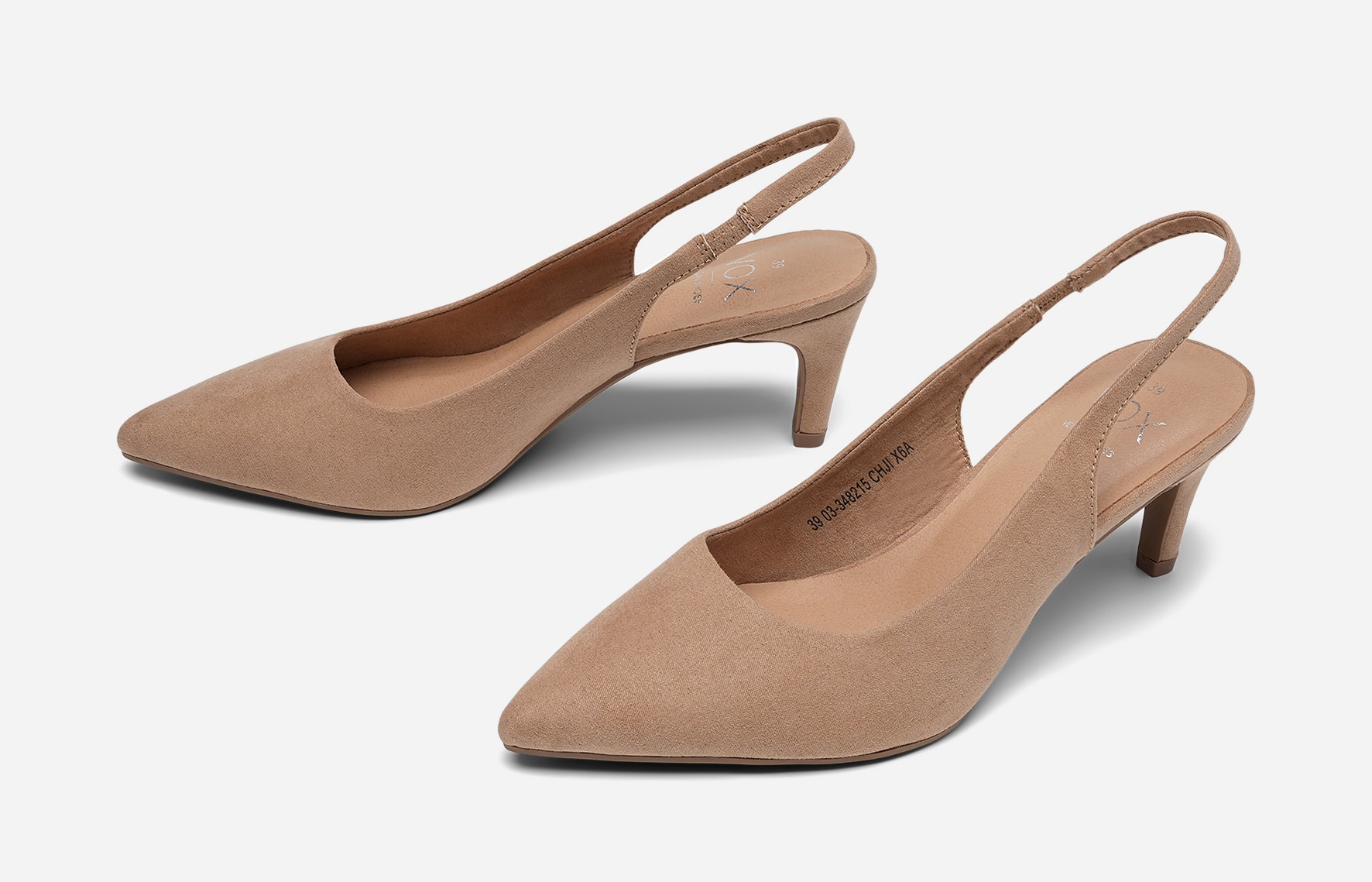 VOX, Pumps med slingback Beigea