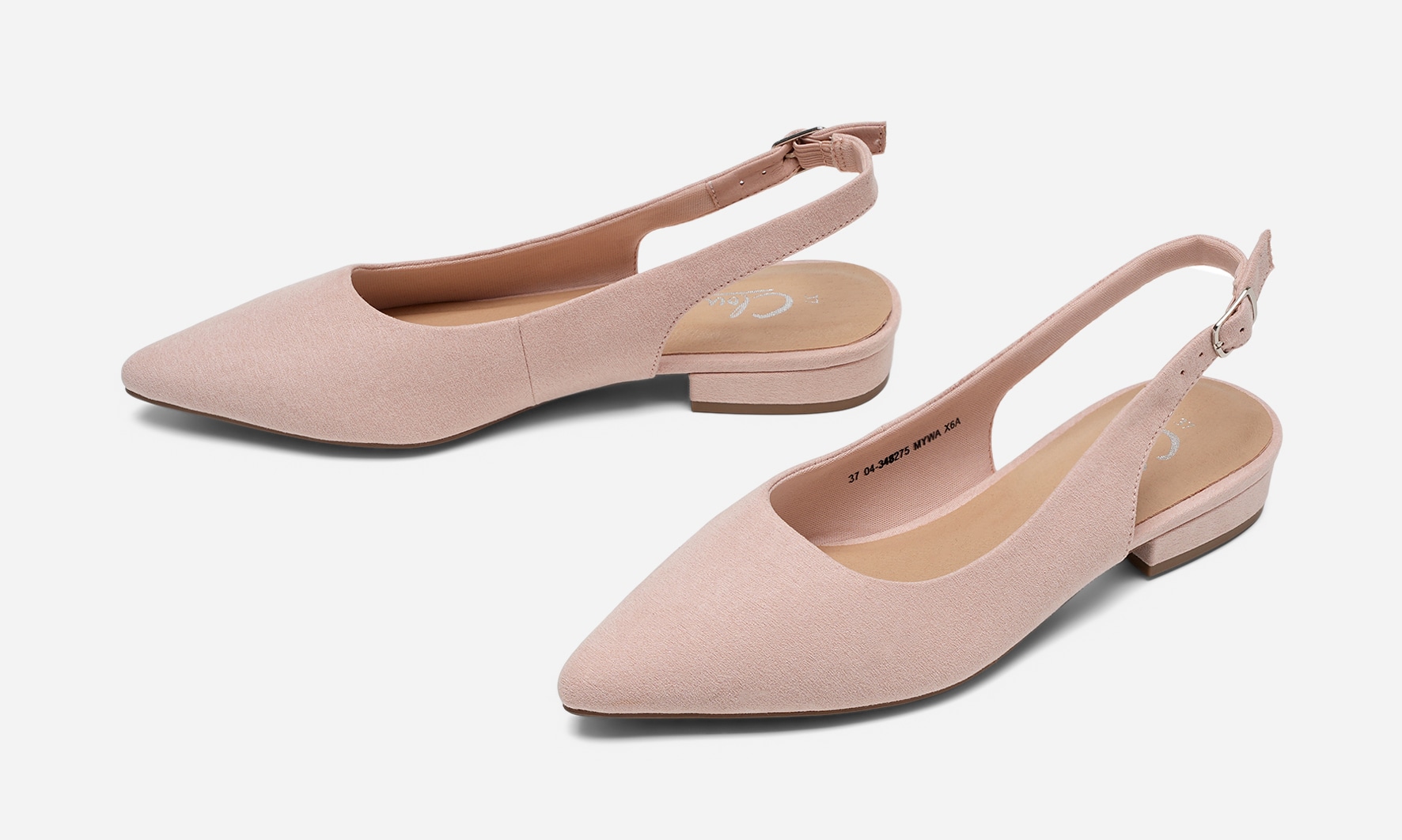 CLOU, Ballerinaskor med slingback Rosa