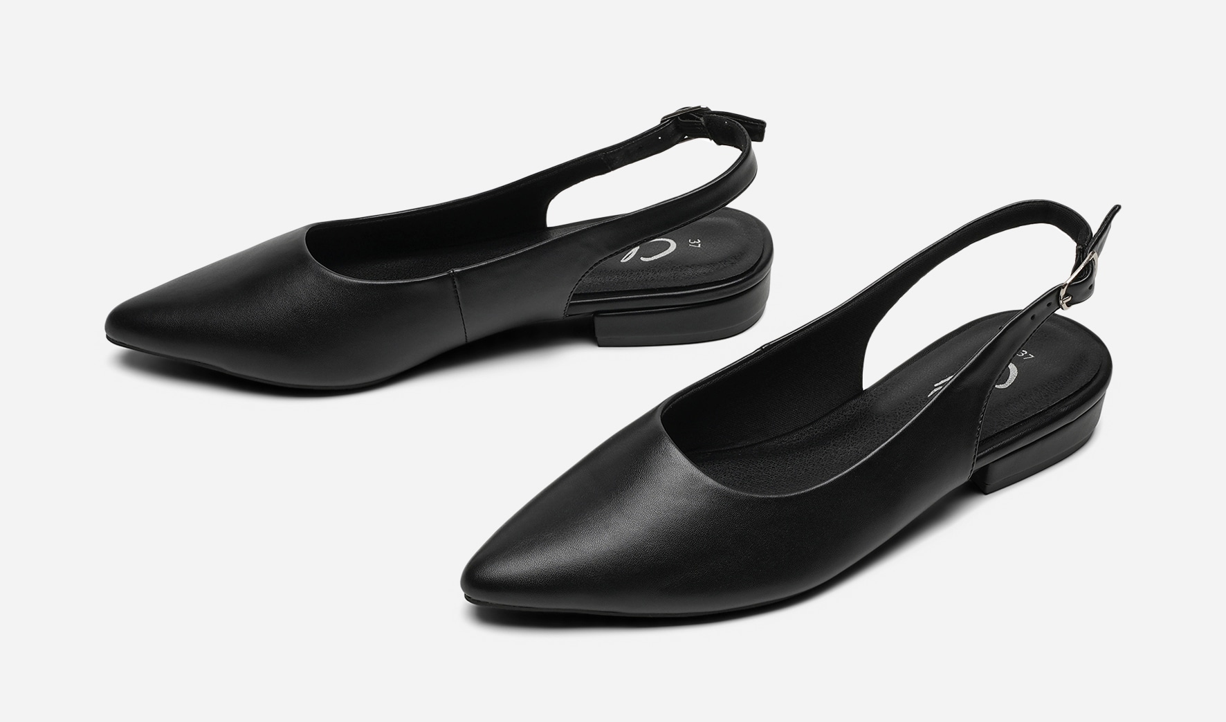 CLOU, Ballerinaskor med slingback Svarta