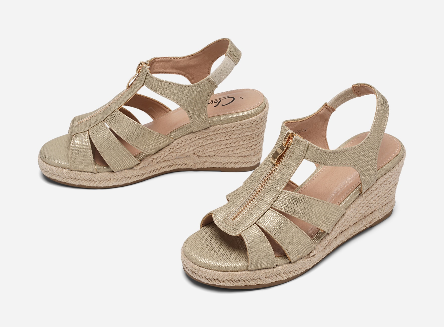 CLOU, Sandaletter med repsula Metallfärgade