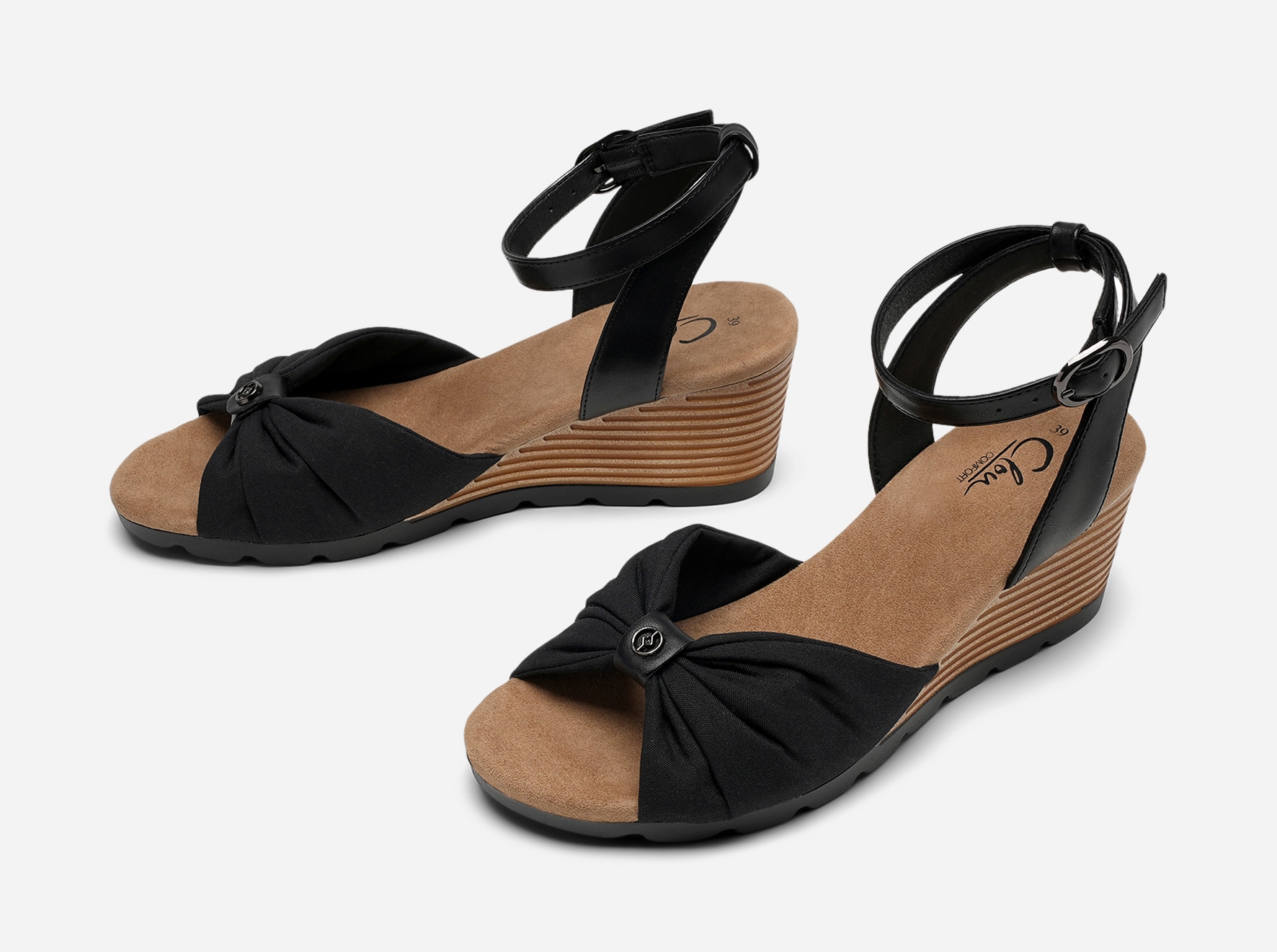 CLOU COMFORT, Sandaletter med remmar Svarta