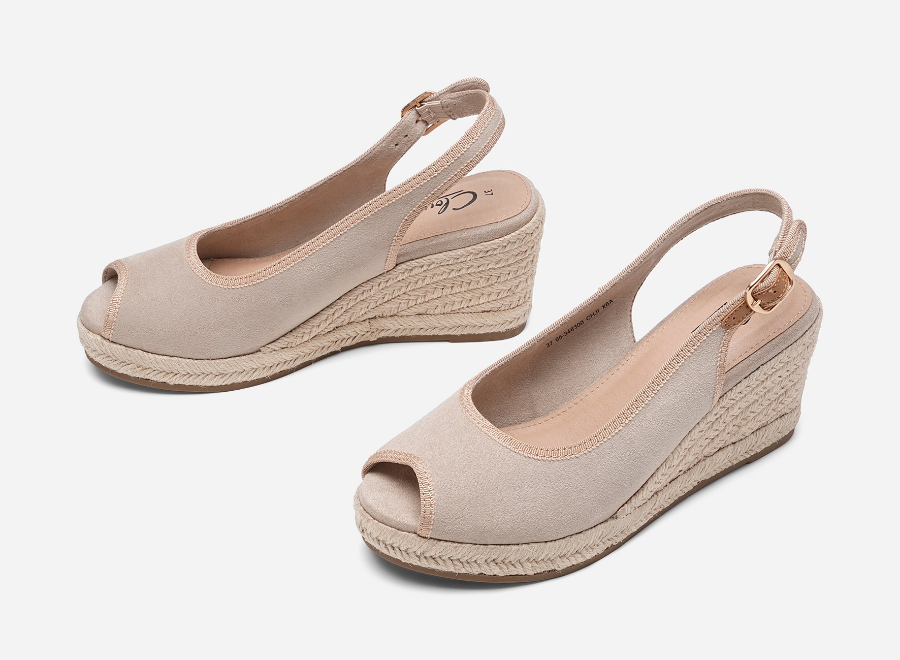 CLOU, Sandaletter med repsula Beigea