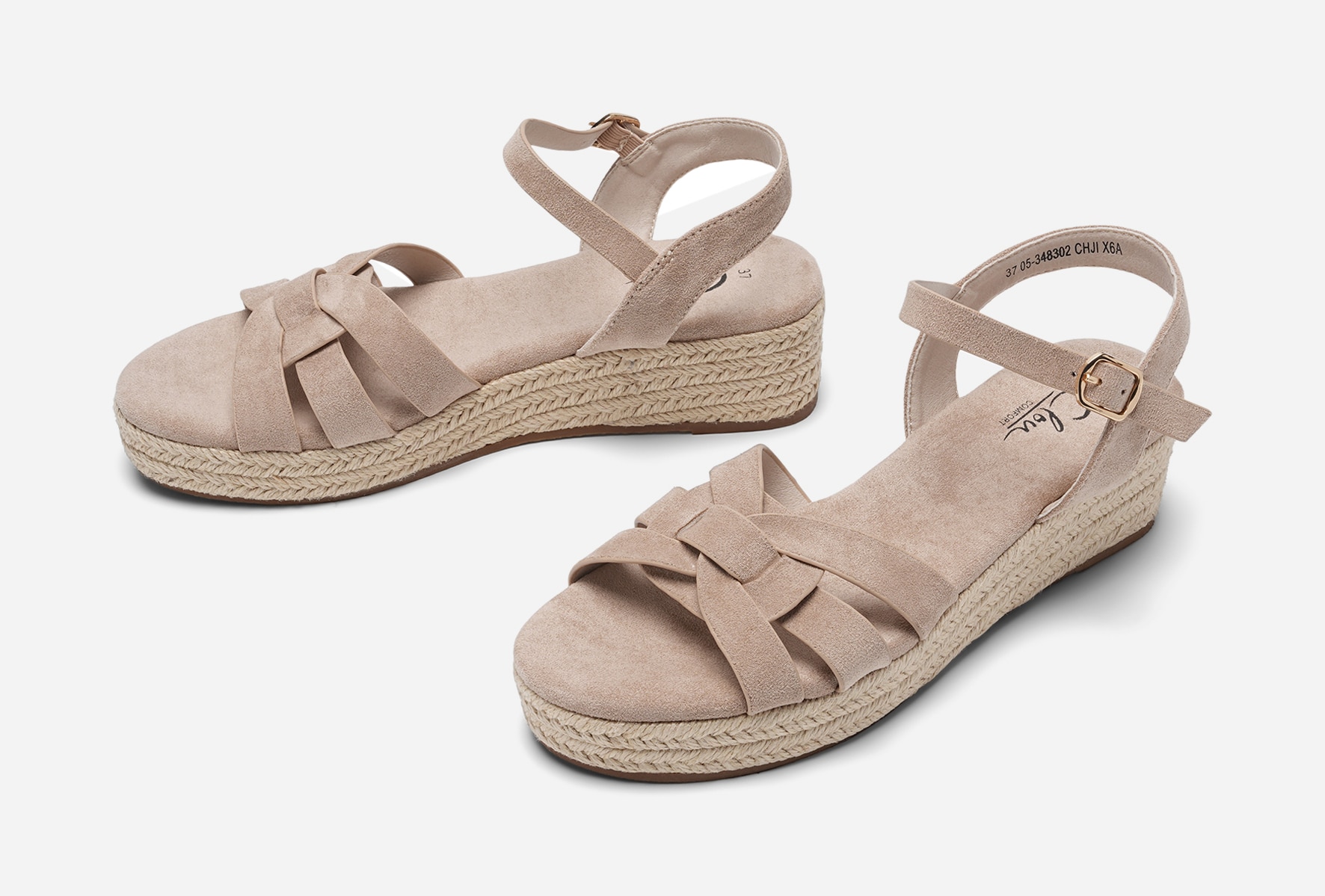 CLOU, Sandaletter med repsula Beigea