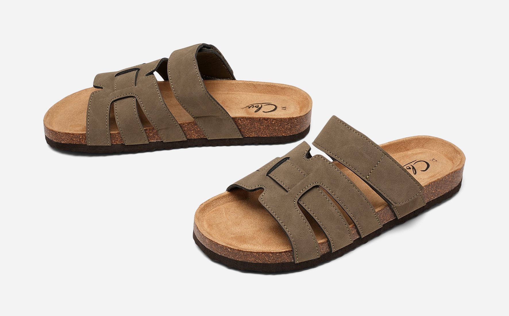 CLOU, Sandaler med remmar Gröna