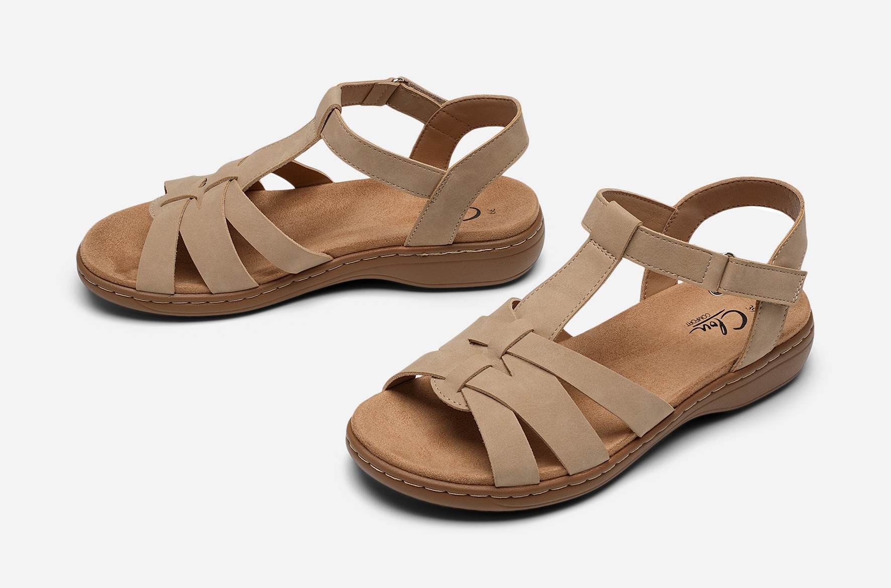 CLOU COMFORT, Sandaler med remmar Beigea