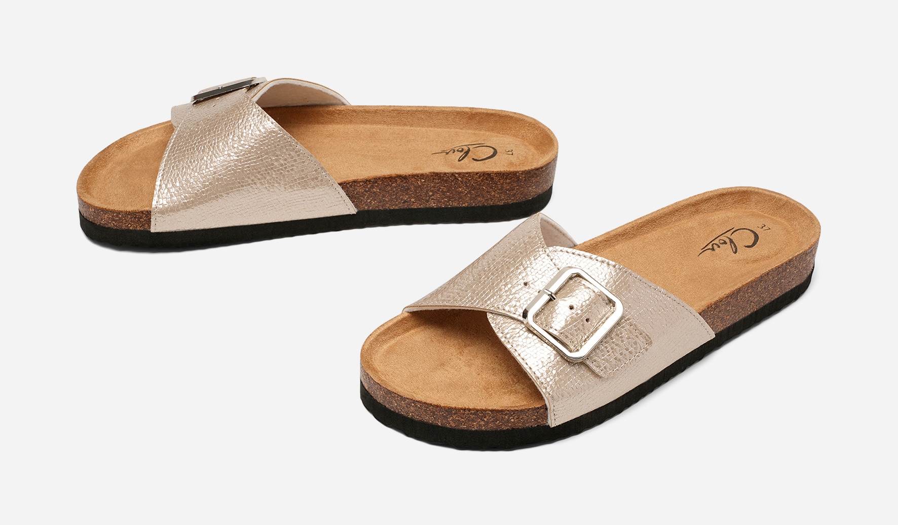 CLOU, Sandaler med spänne Gula