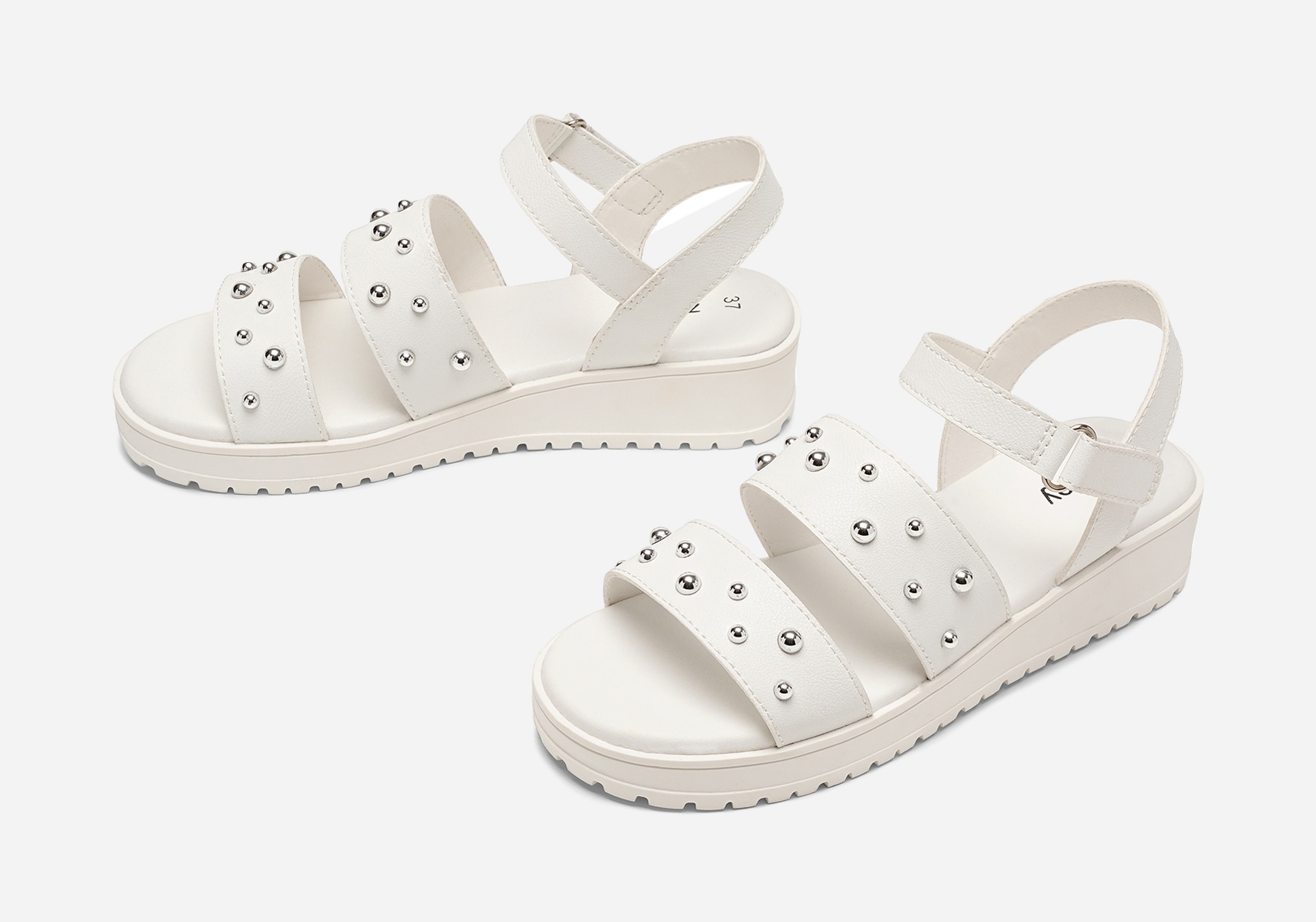 ZOEY, Sandaletter med platåsula Vita