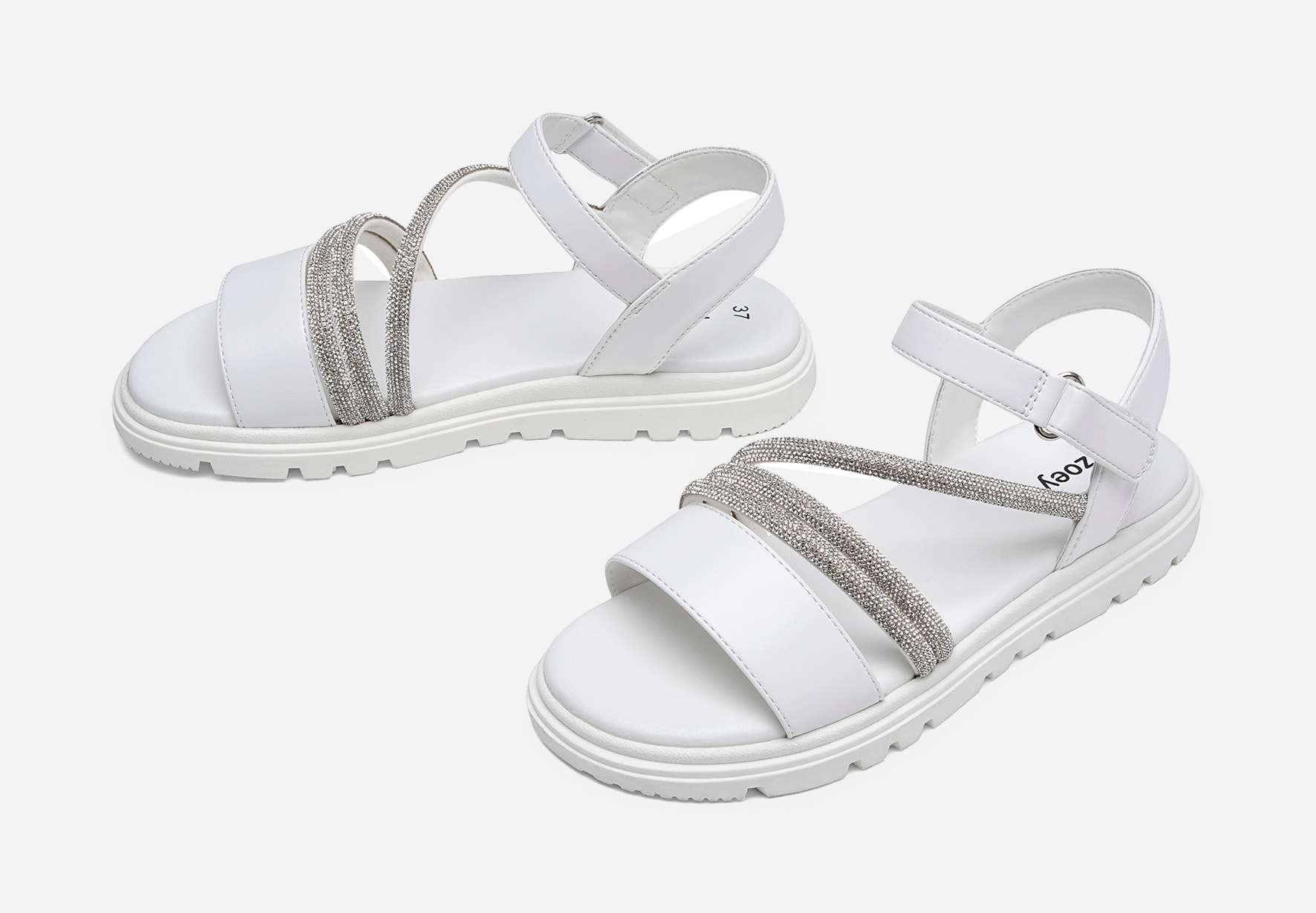 ZOEY, Sandaler med remmar Vita