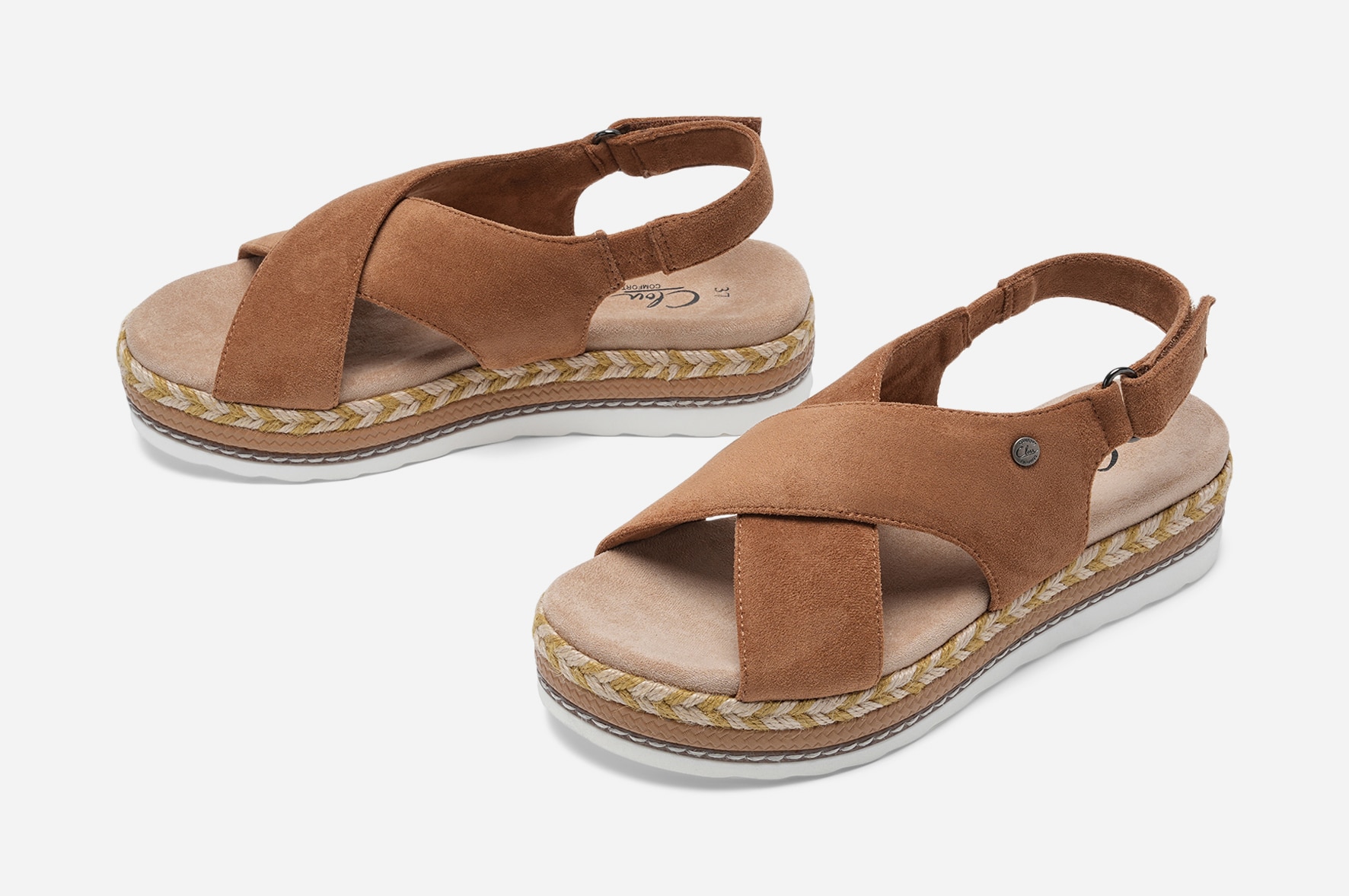 CLOU COMFORT, Sandaletter med repsula Bruna