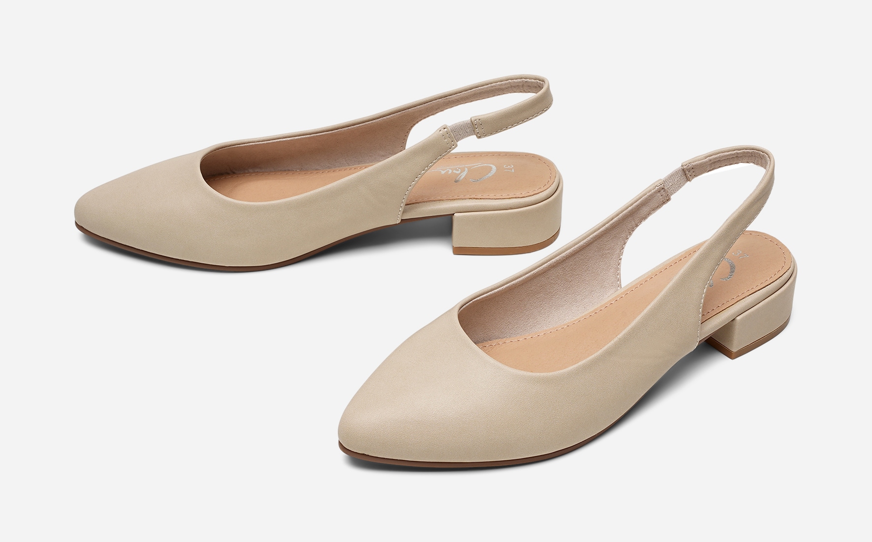 CLOU COMFORT, Pumps med slingback Beigea