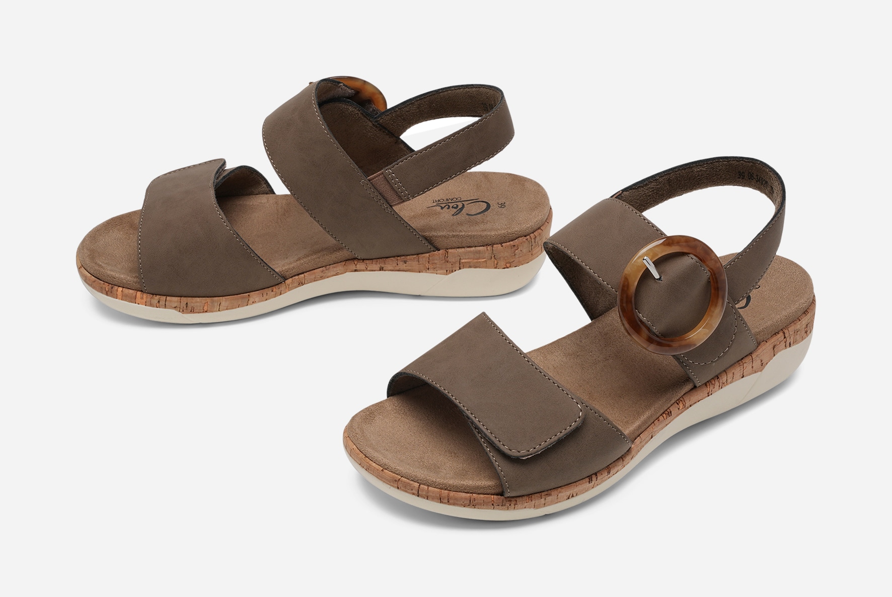 CLOU COMFORT, Sandaler med spänne Beigea