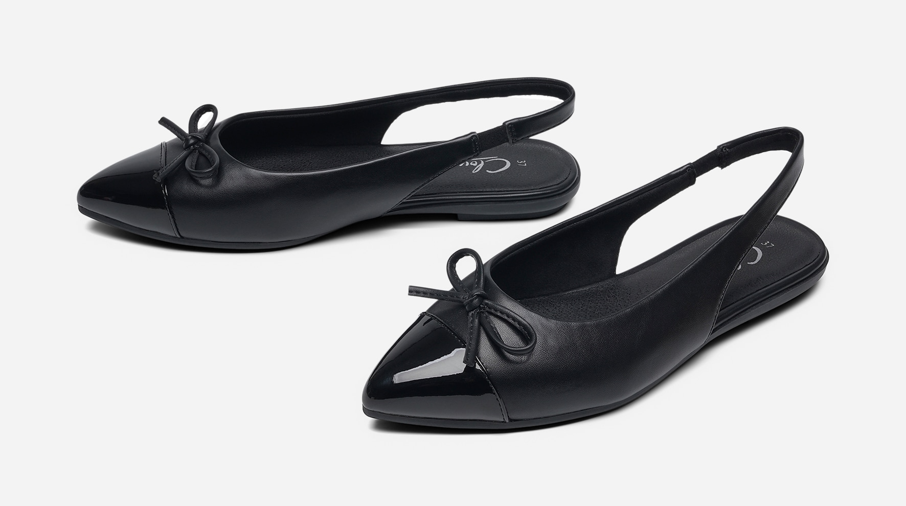 CLOU COMFORT, Ballerinaskor med slingback Svarta