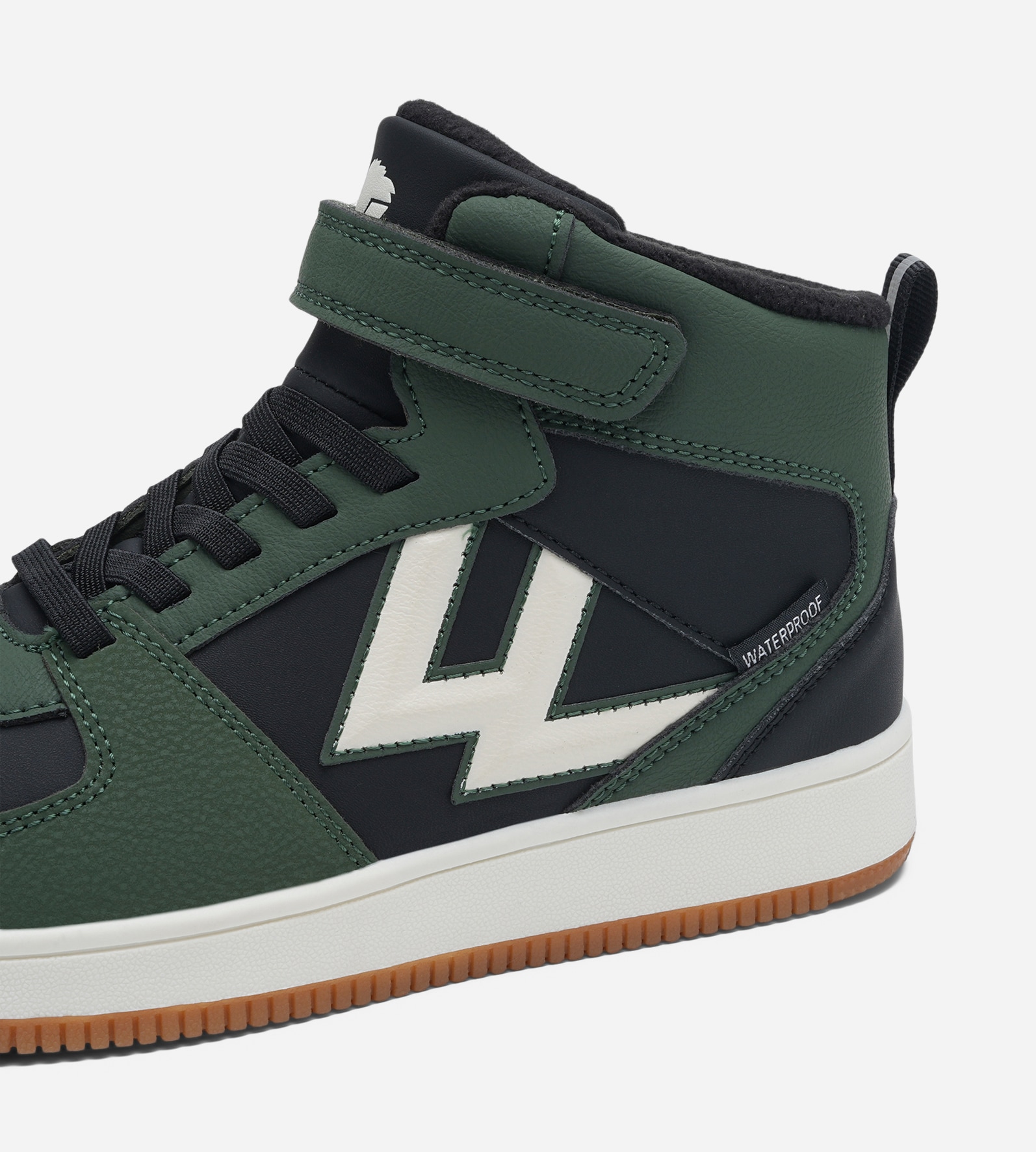 LEJON, Fleecefodrade höga sneakers waterproof Gröna