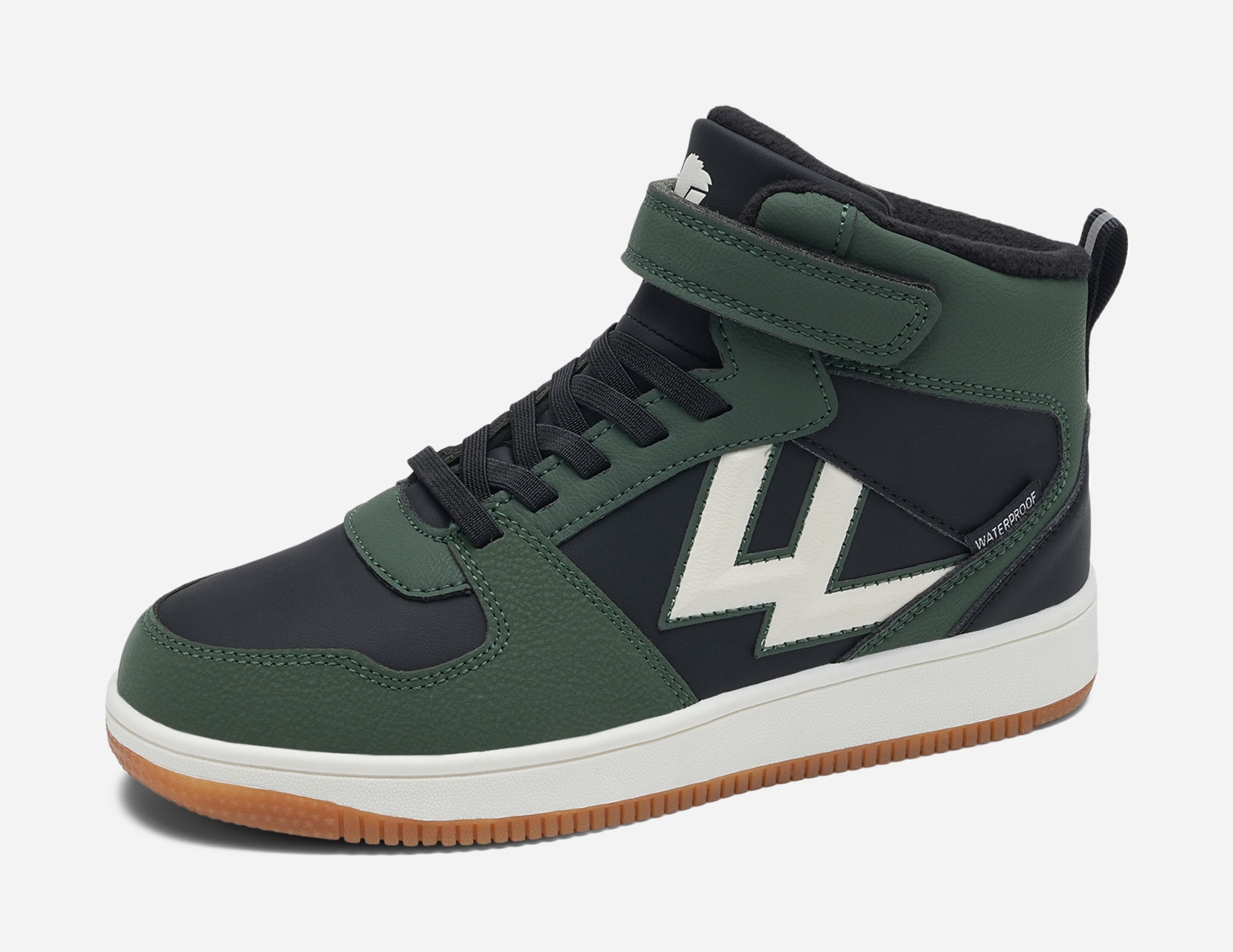 LEJON, Fleecefodrade höga sneakers waterproof Gröna
