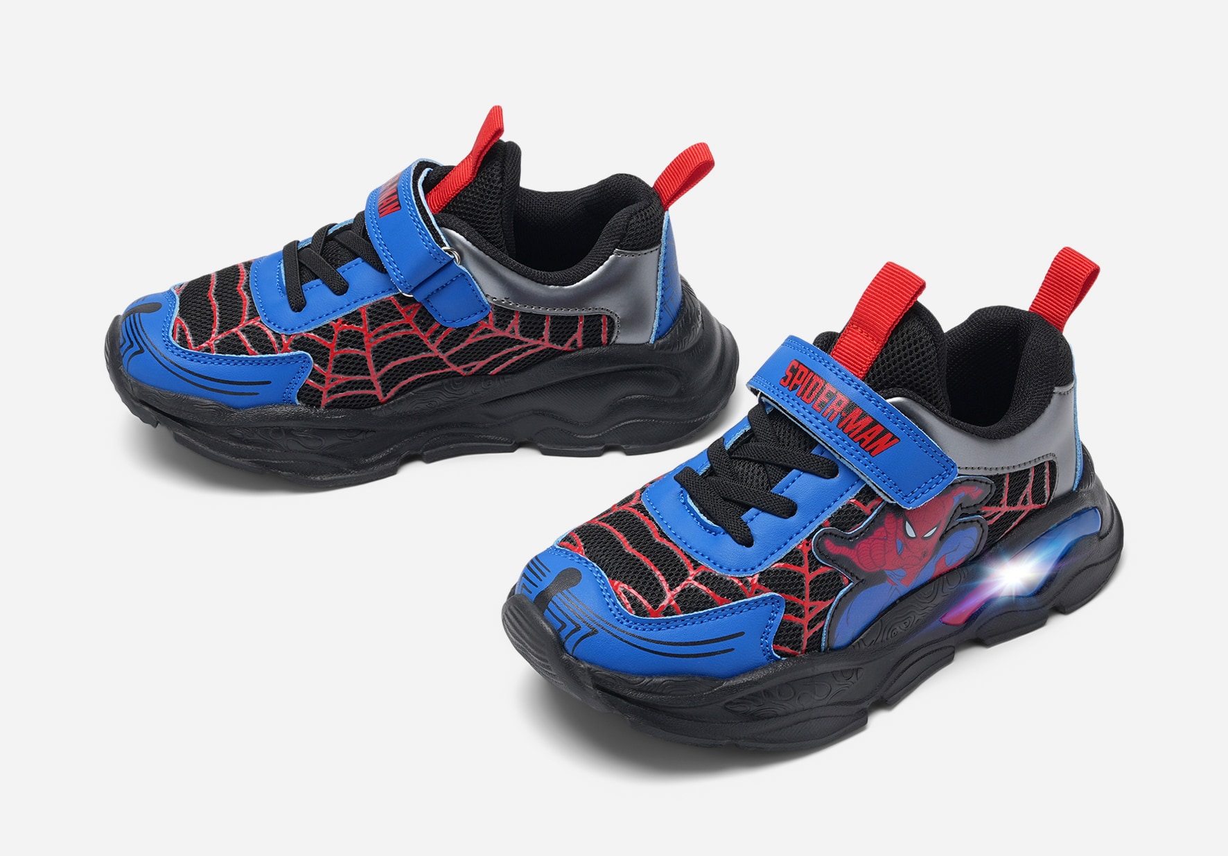 SPIDERMAN, Blinkande sneakers Svarta