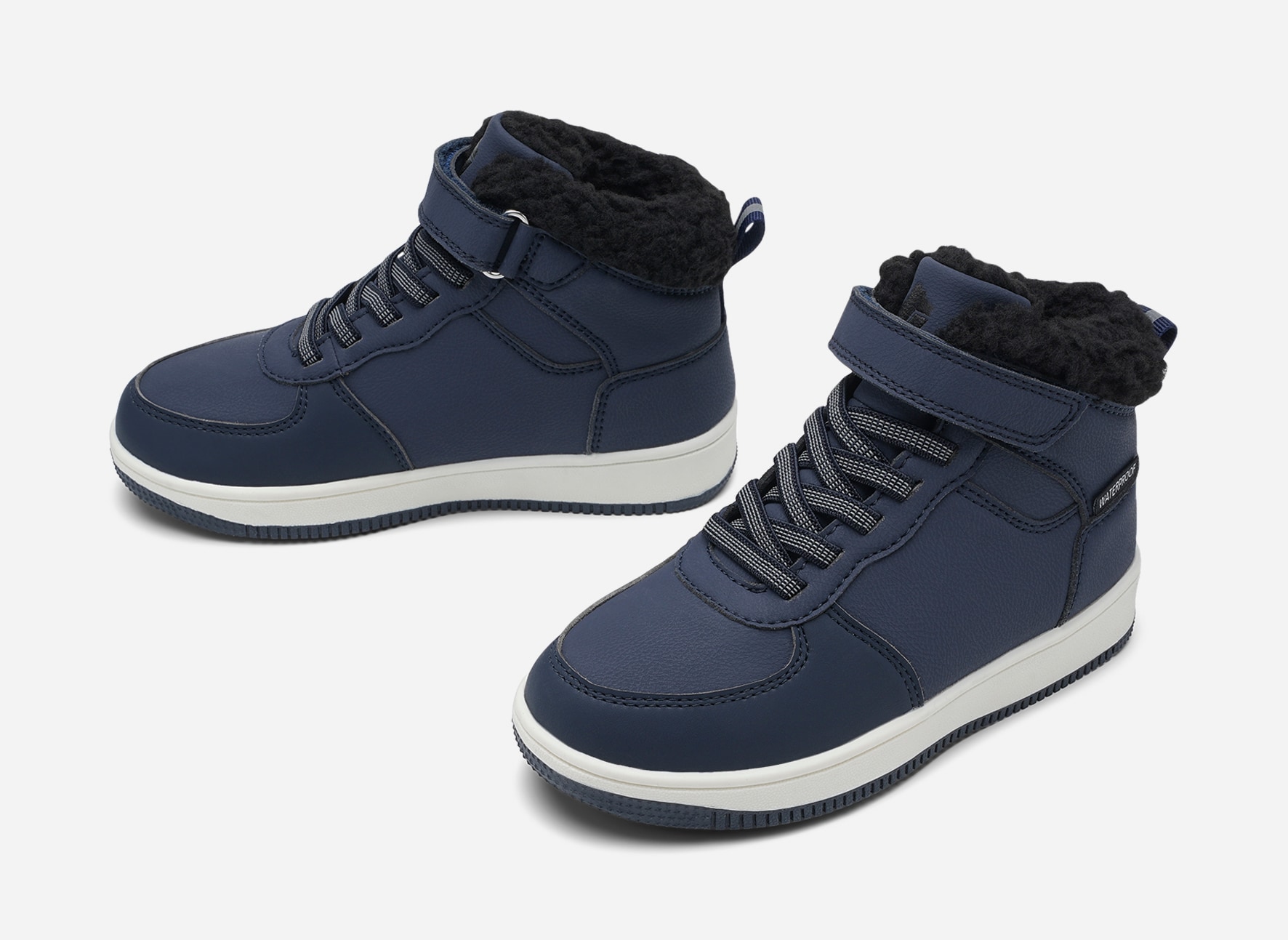 LEJON, Varmfodrade höga sneakers waterproof Blåa