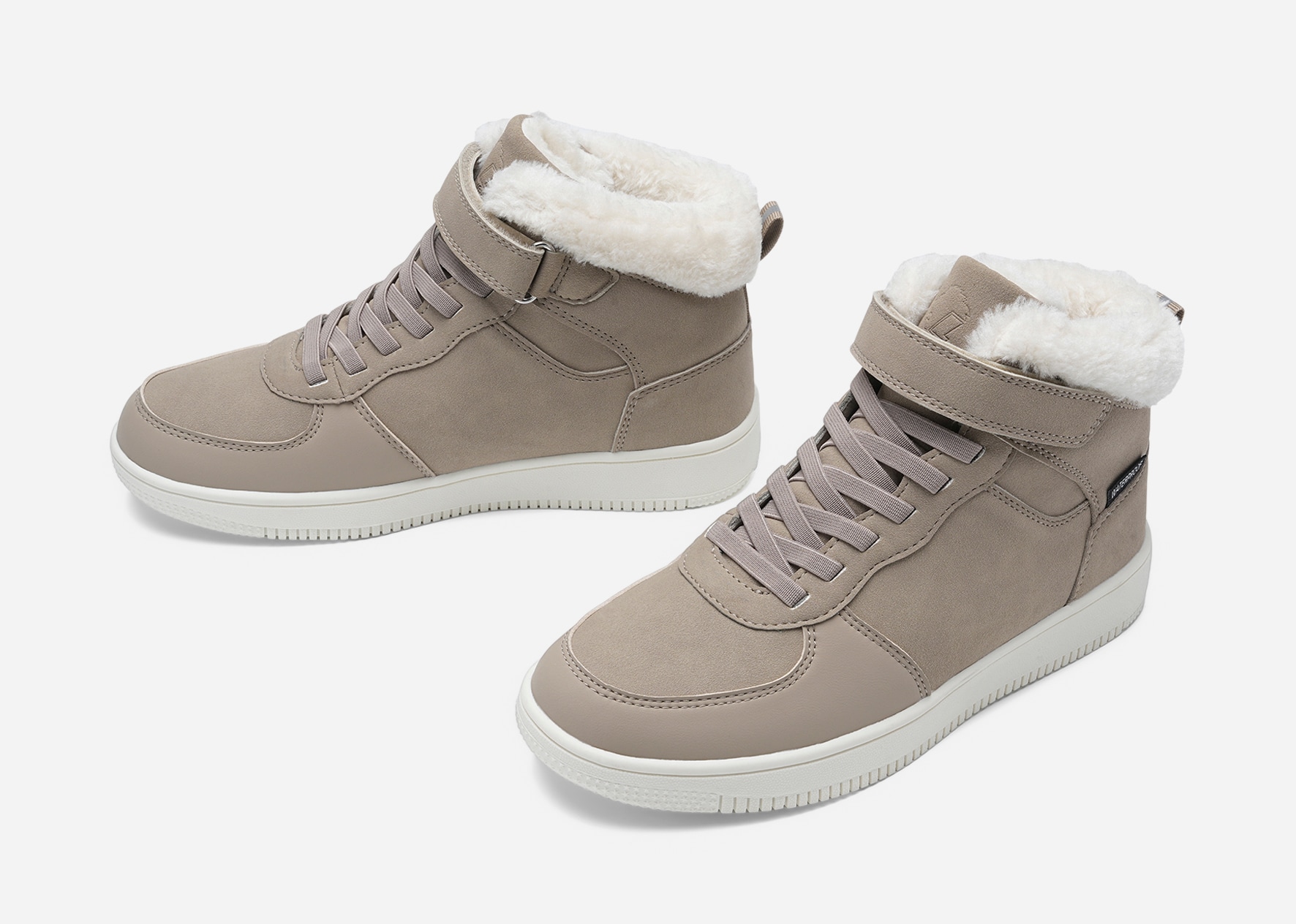 LEJON, Varmfodrade höga sneakers waterproof Gråa